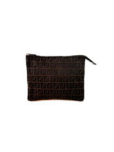 Fendi brown black Zucchino zip pouch