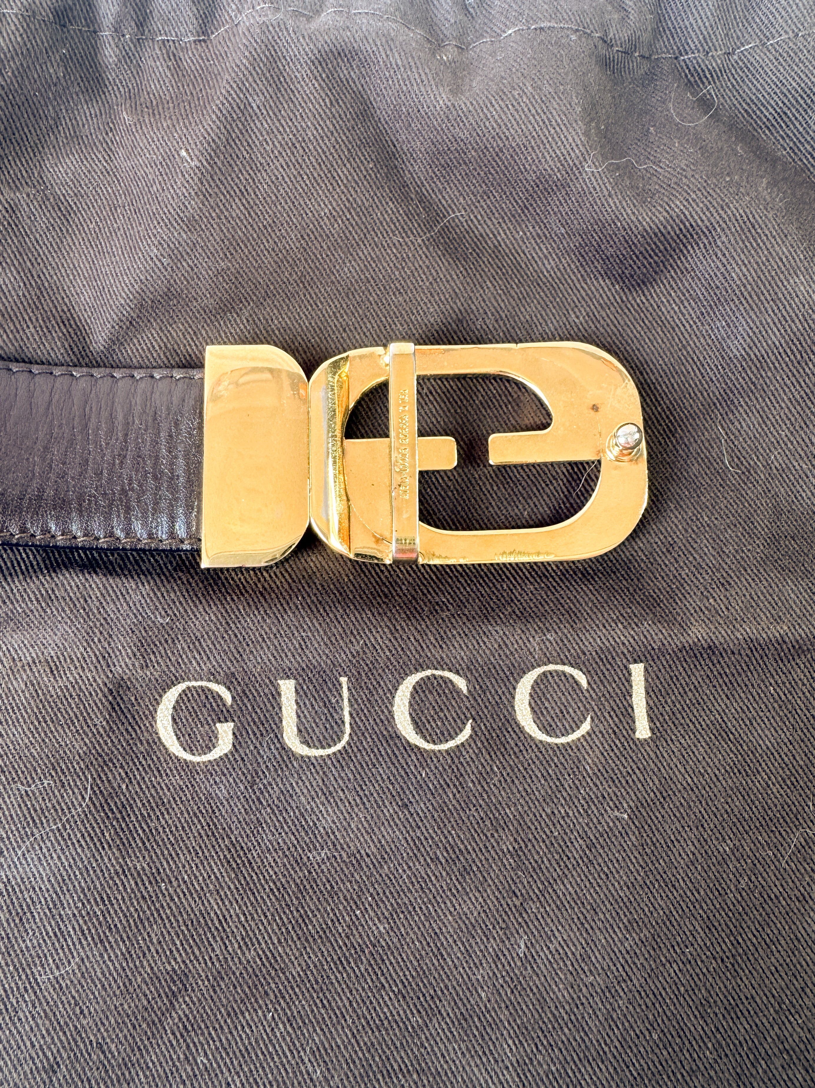 Gucci vintage black/brown leather reversible belt