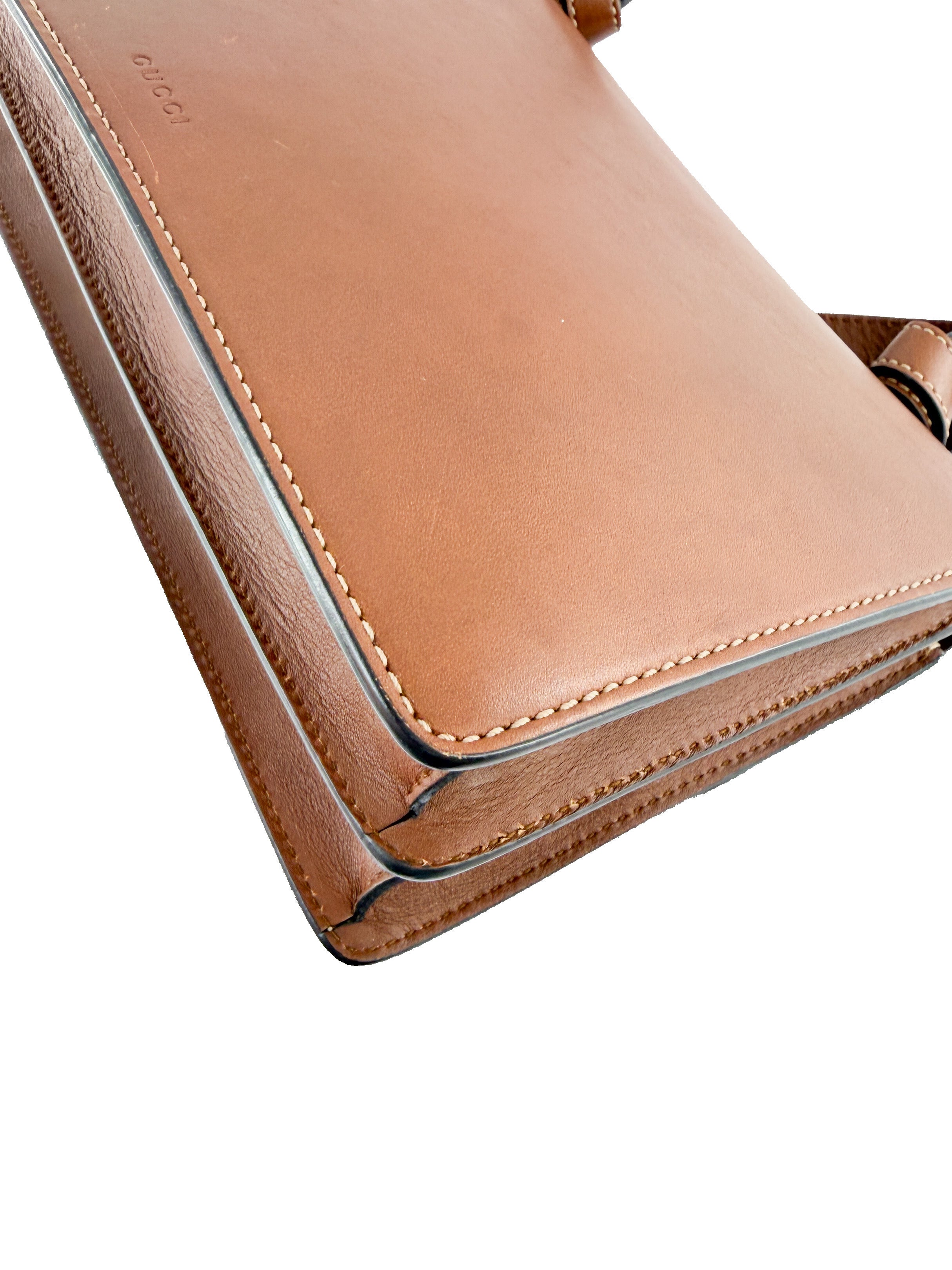 Gucci Animalier Leather Shoulder Bag Brown 412007 525040