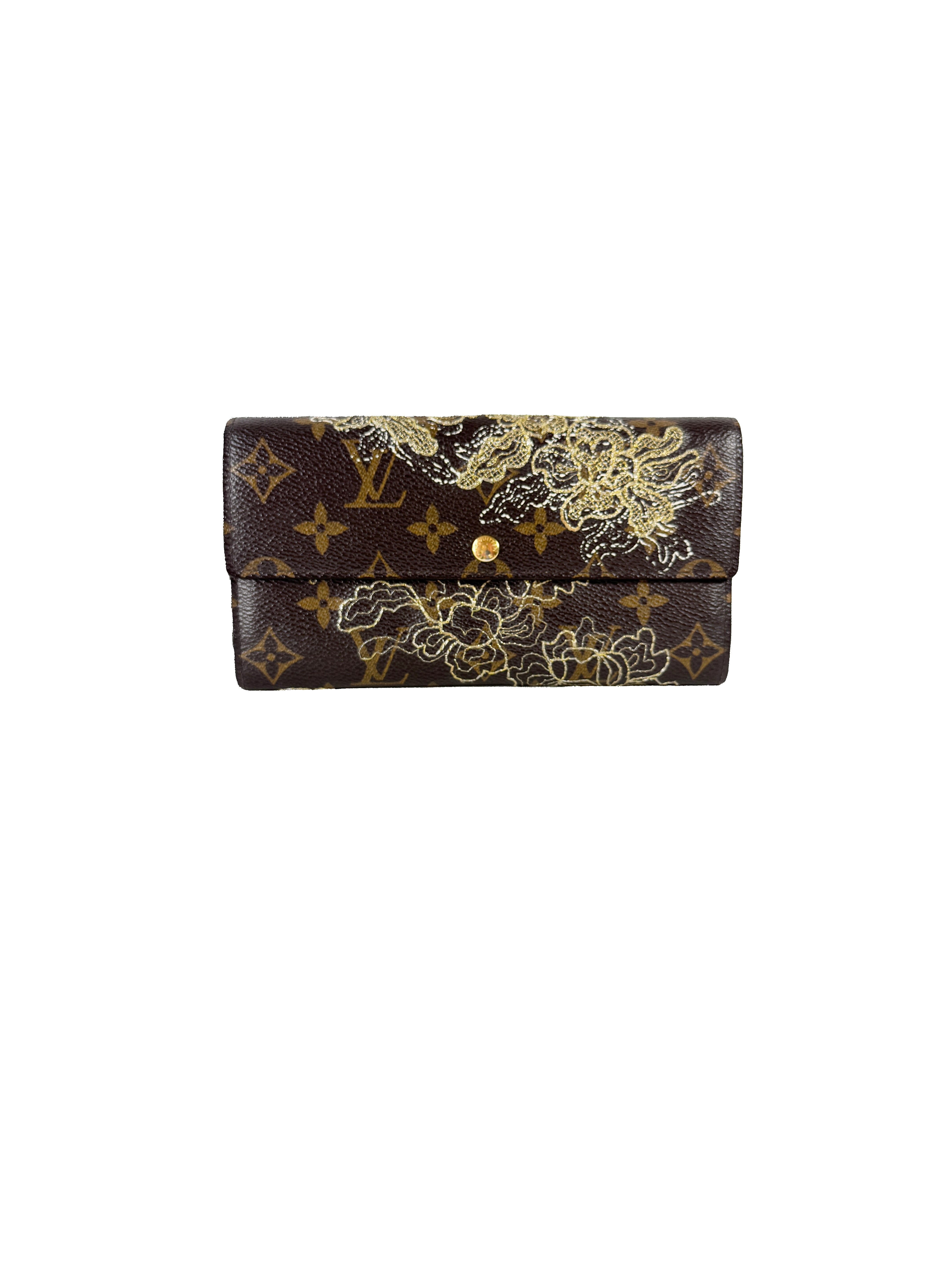 Louis Vuitton Monogram Dentelle Sarah Wallet Gold MI0087