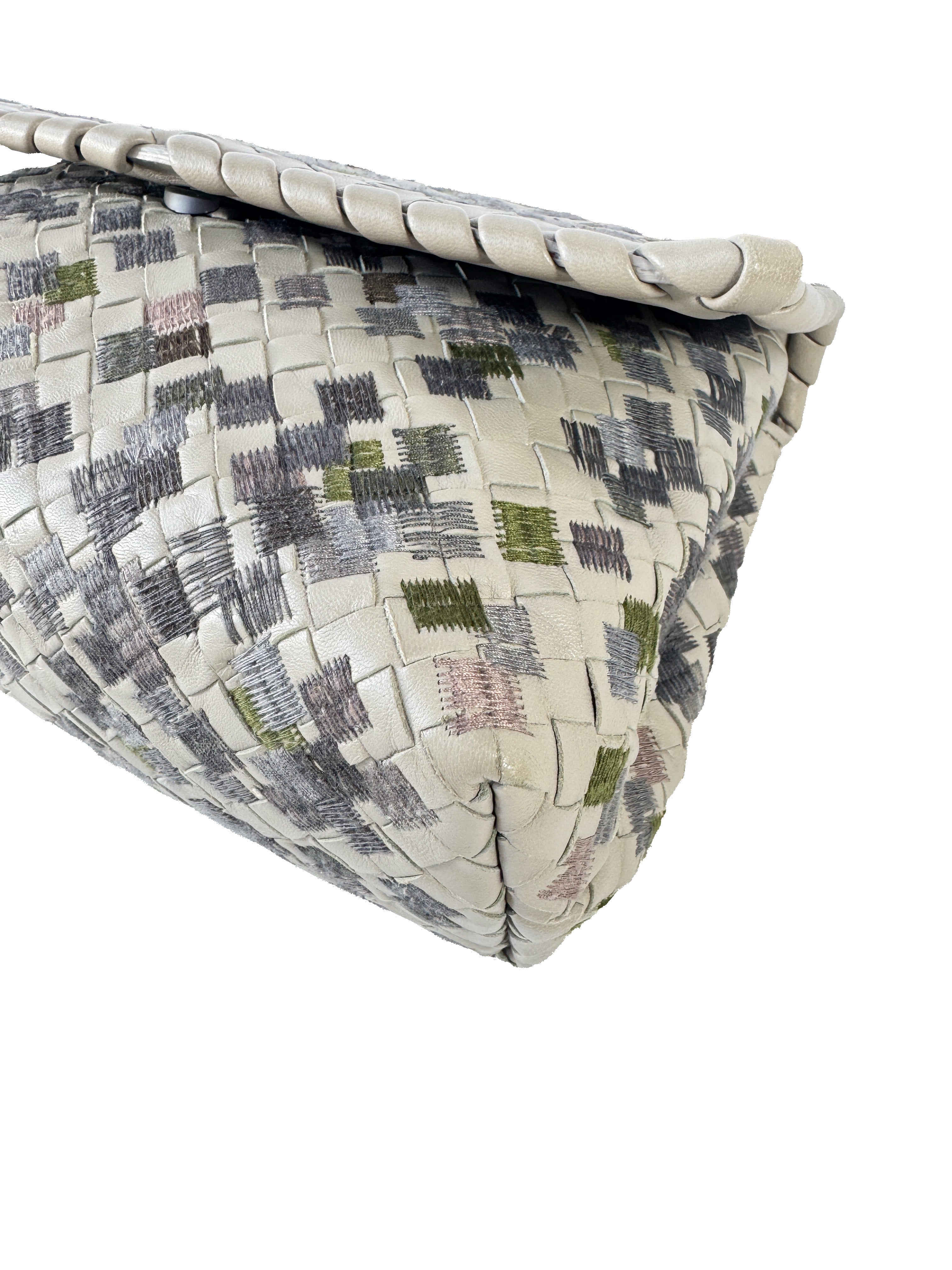 Bottega Veneta Olimpia Intreciatto embroidered shoulder bag