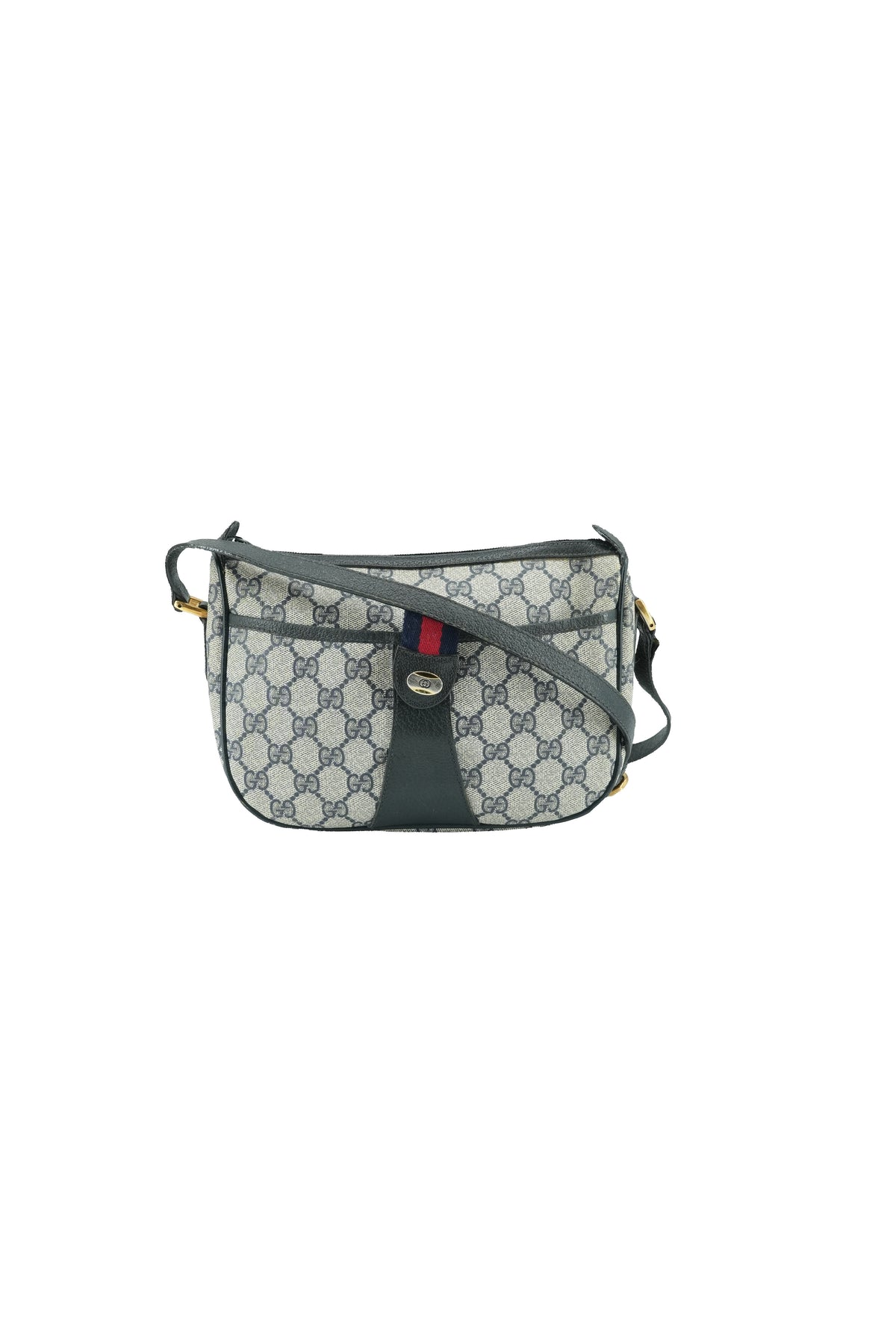 Gucci navy vintage sherry line crossbody 89-02-032