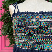 Tory Burch navy embroidered tank dress size XL