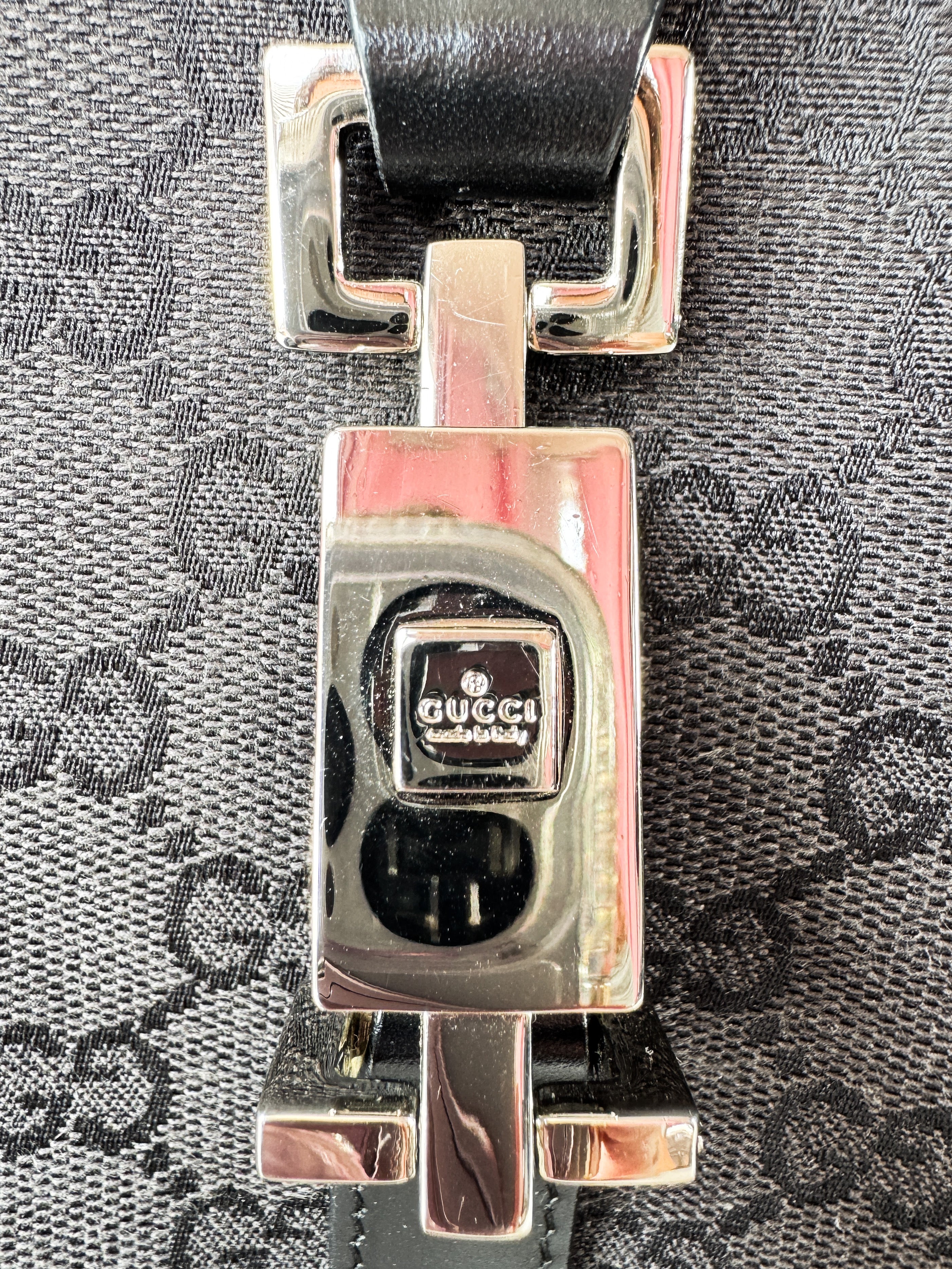 Gucci black signature GG vintage Jackie tote 00210742123