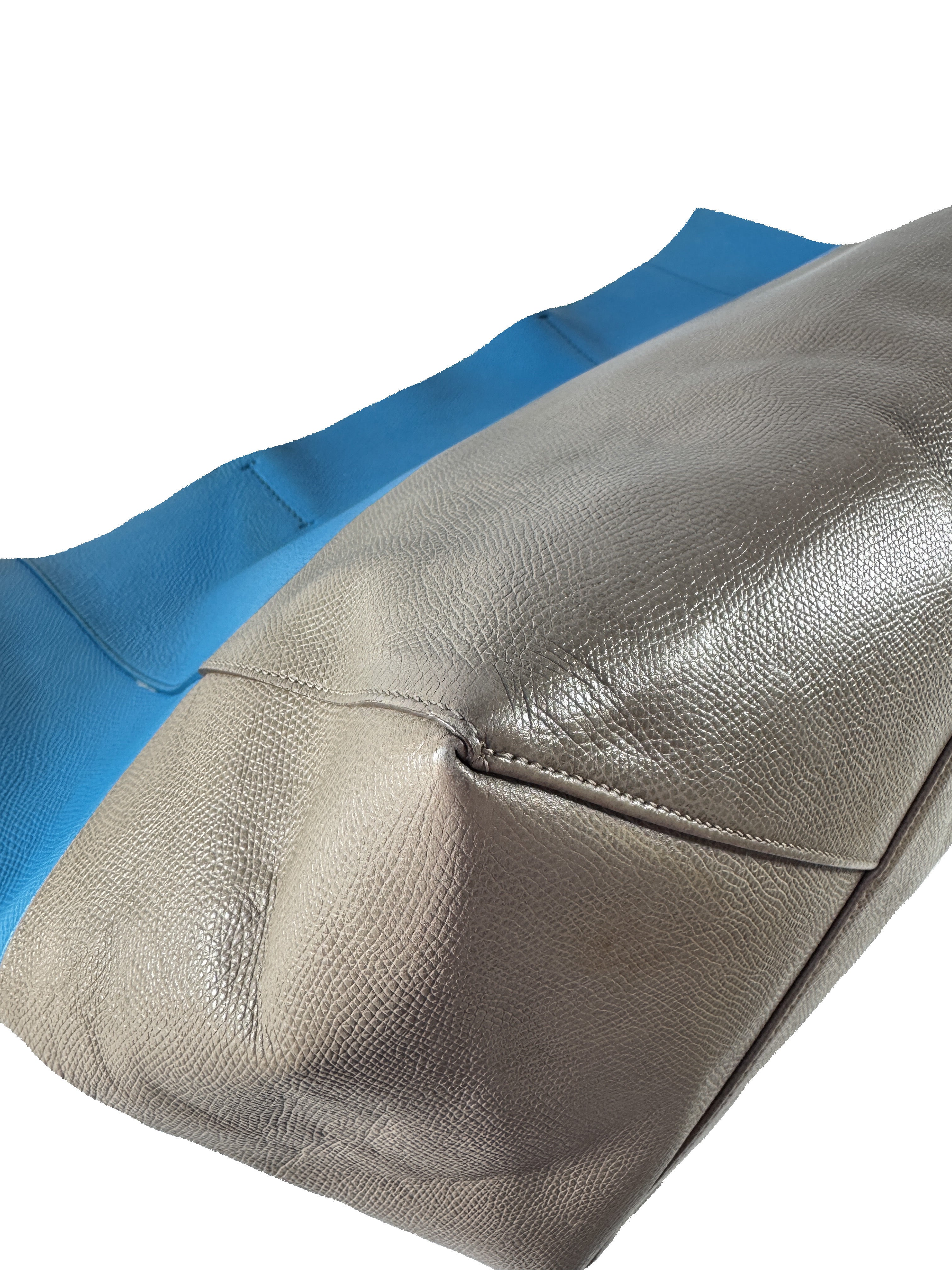 Celine blue/taupe horizontal Cabas tote