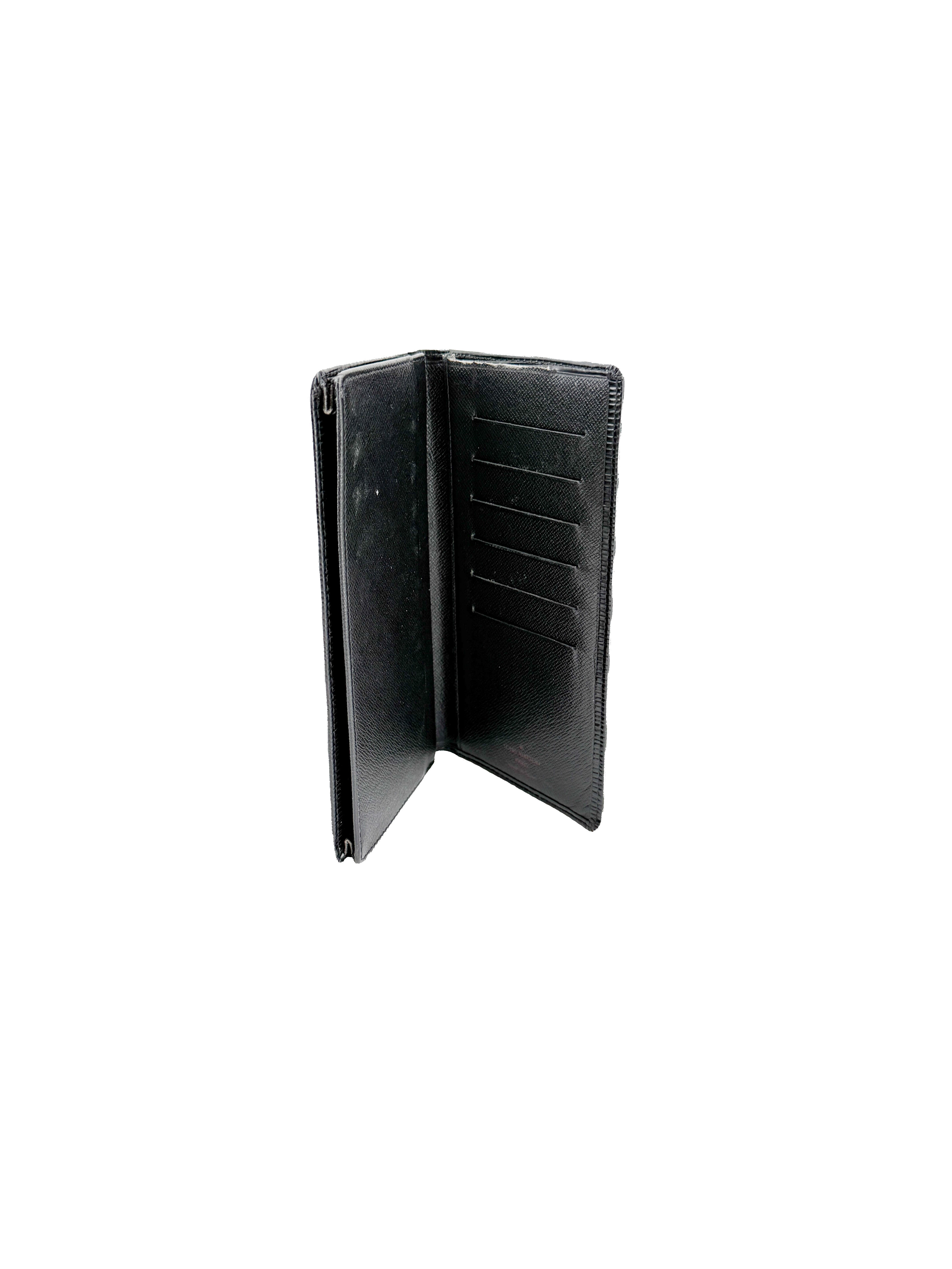 Louis Vuitton black Epi brazza slim wallet CA0041