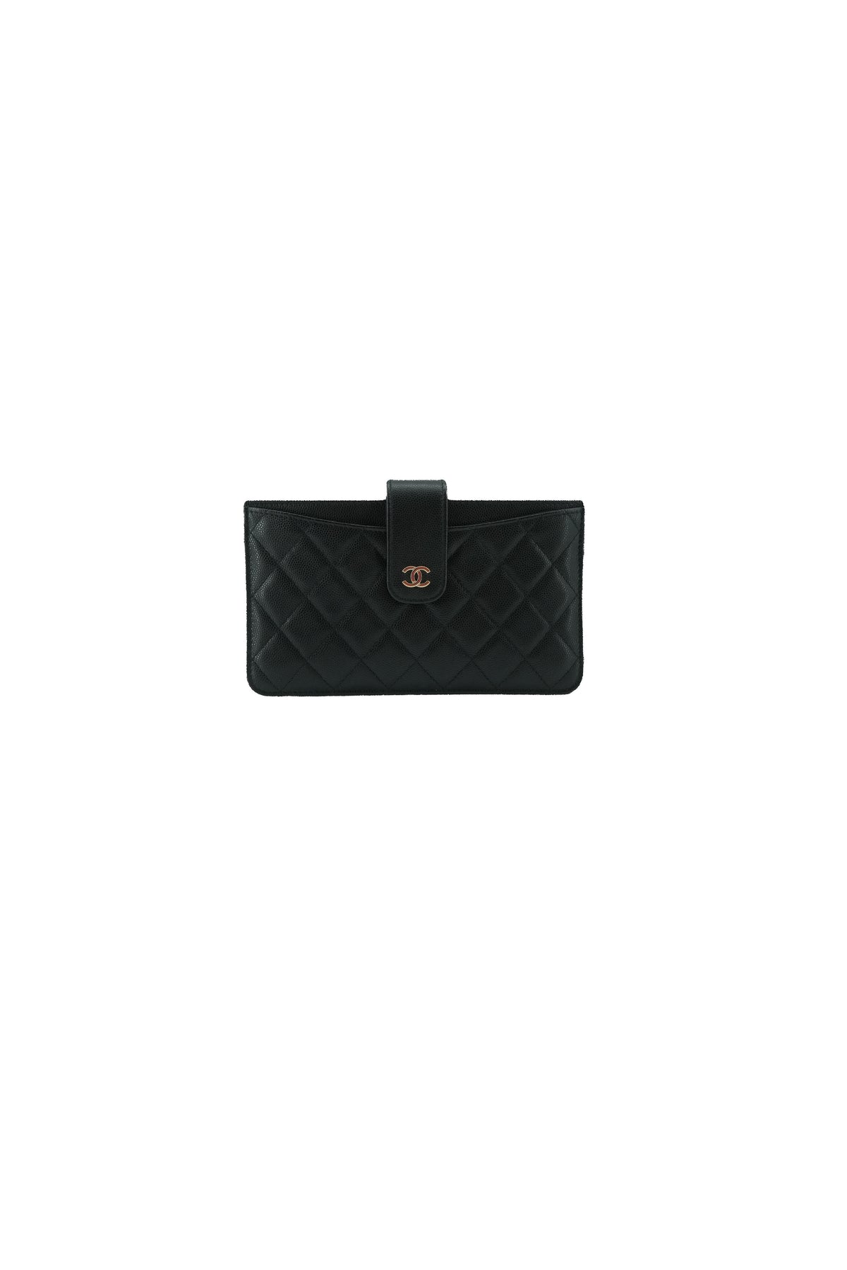 Chanel caviar quilted classic strap pouch long wallet 28686501