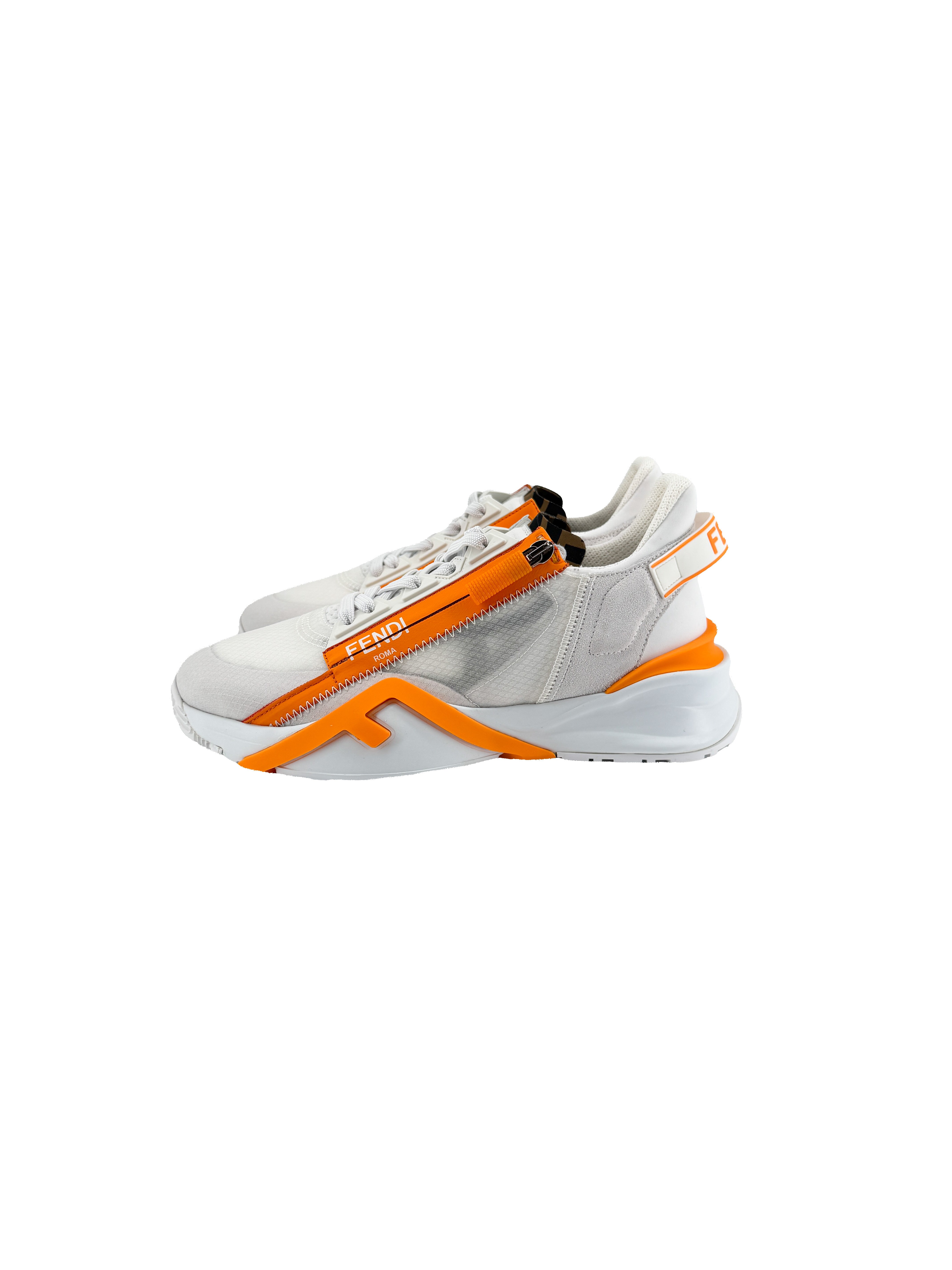 Fendi Flow white and orange sneakers size 39 NEW BOX