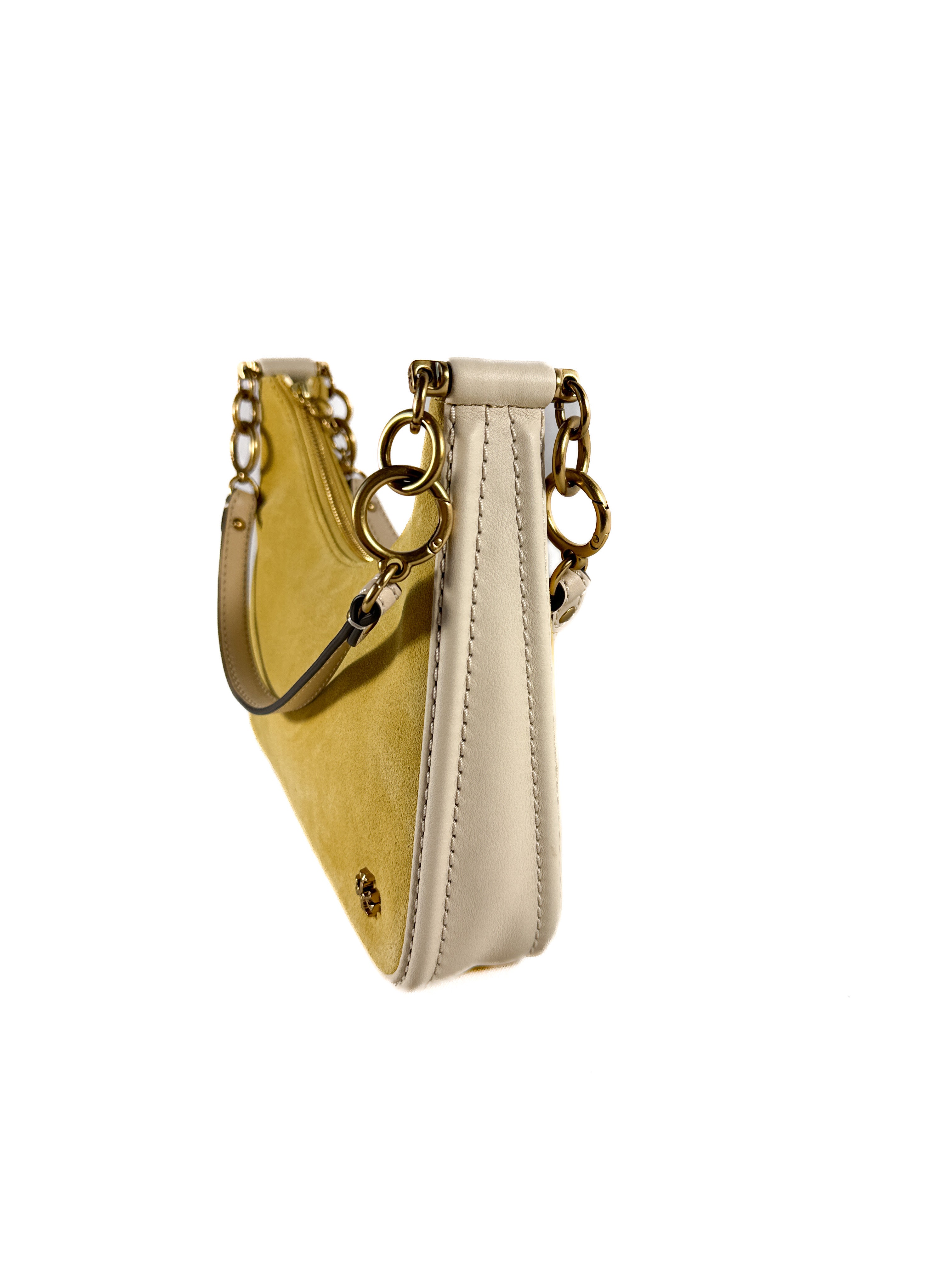 Tory Burch yellow suede 151 mercer bag