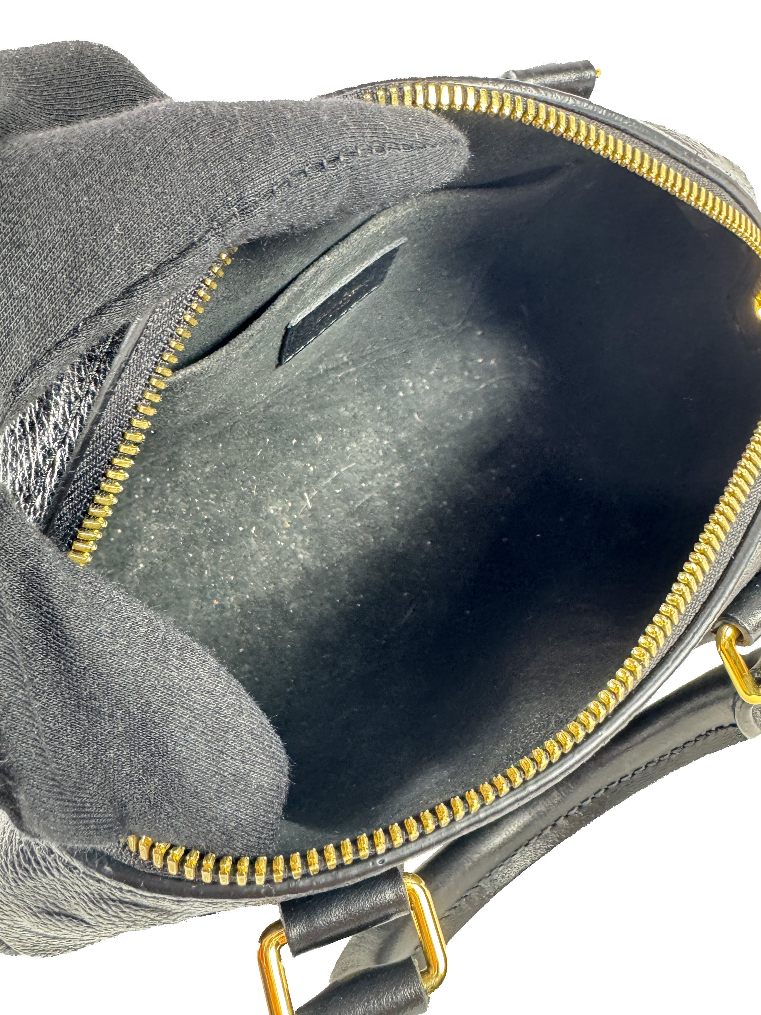 Louis Vuitton black empreinte leather Speedy 20 bandouliere NFC