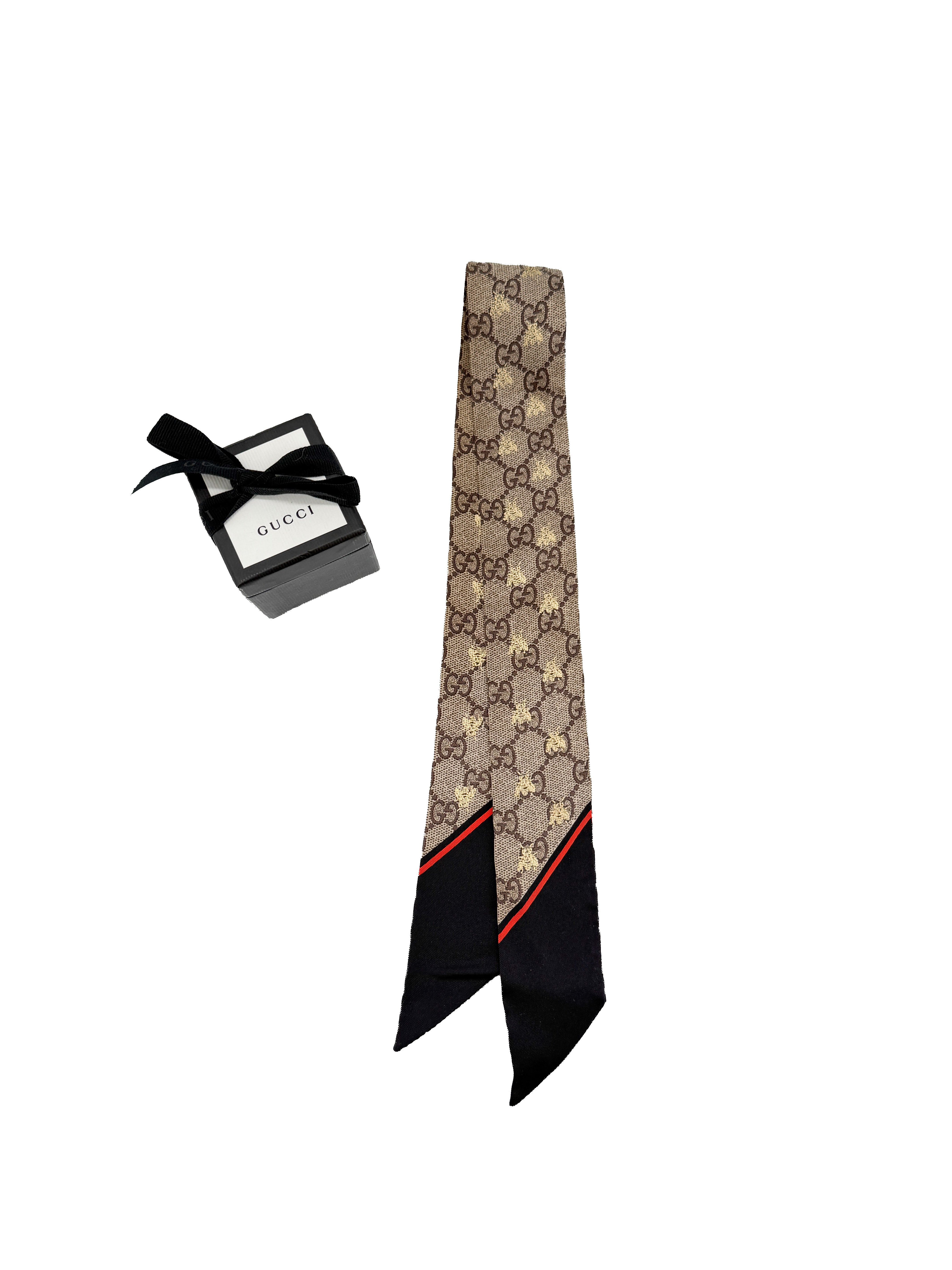 Gucci GG bee print twilly