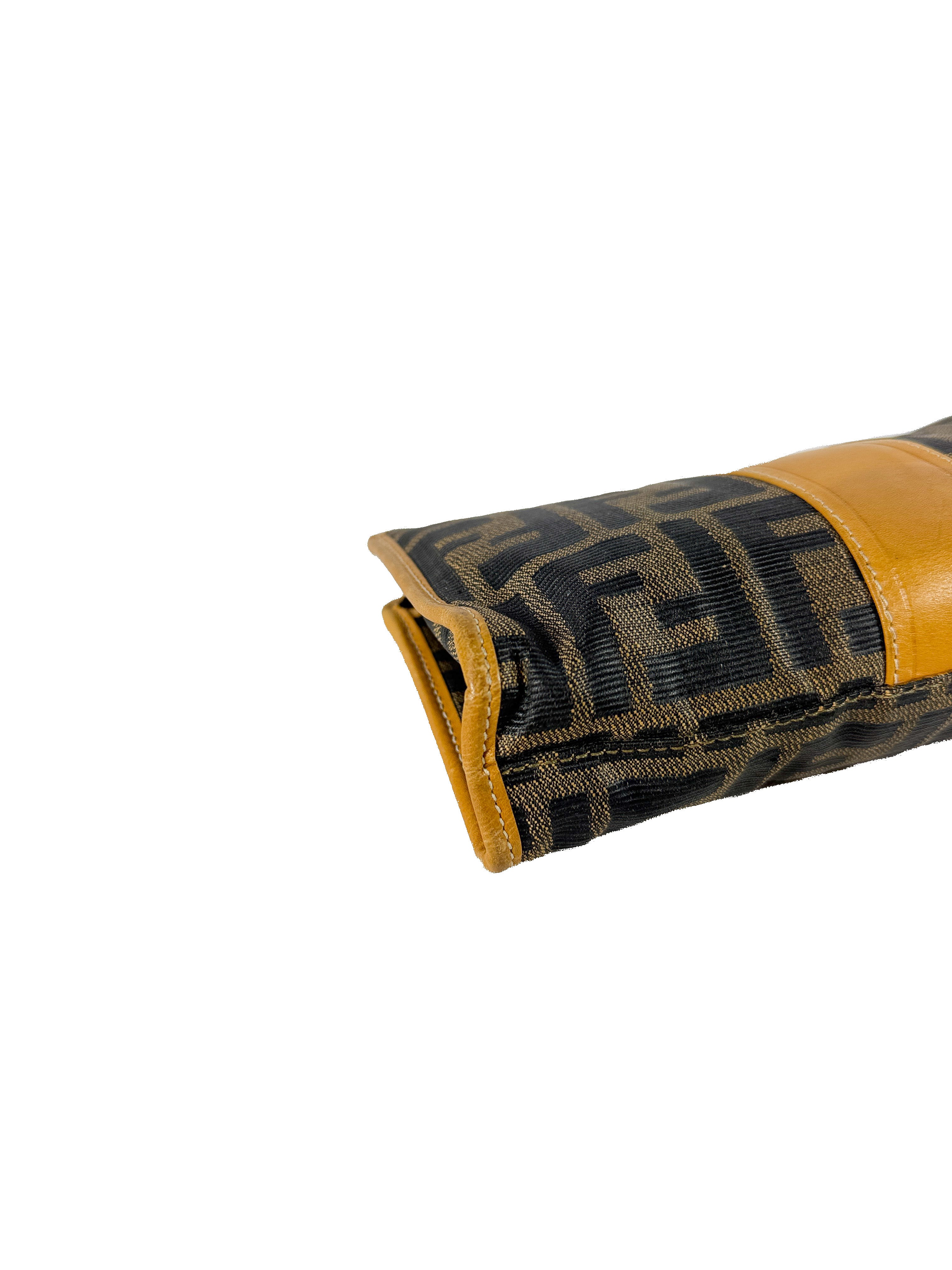 Fendi pequin striped vintage zip pouch