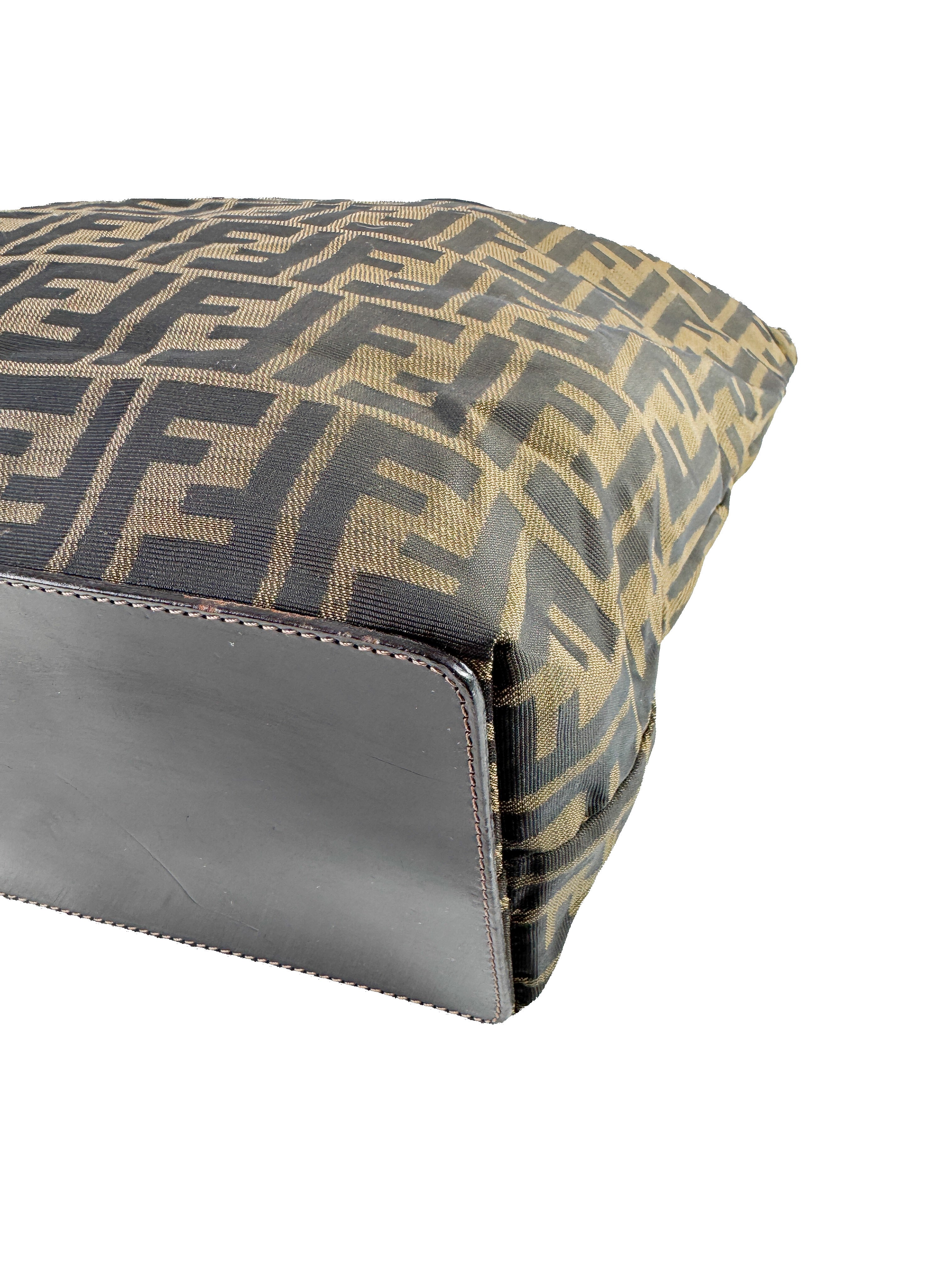 Fendi olive Zucca nylon tote 2288-26598-008