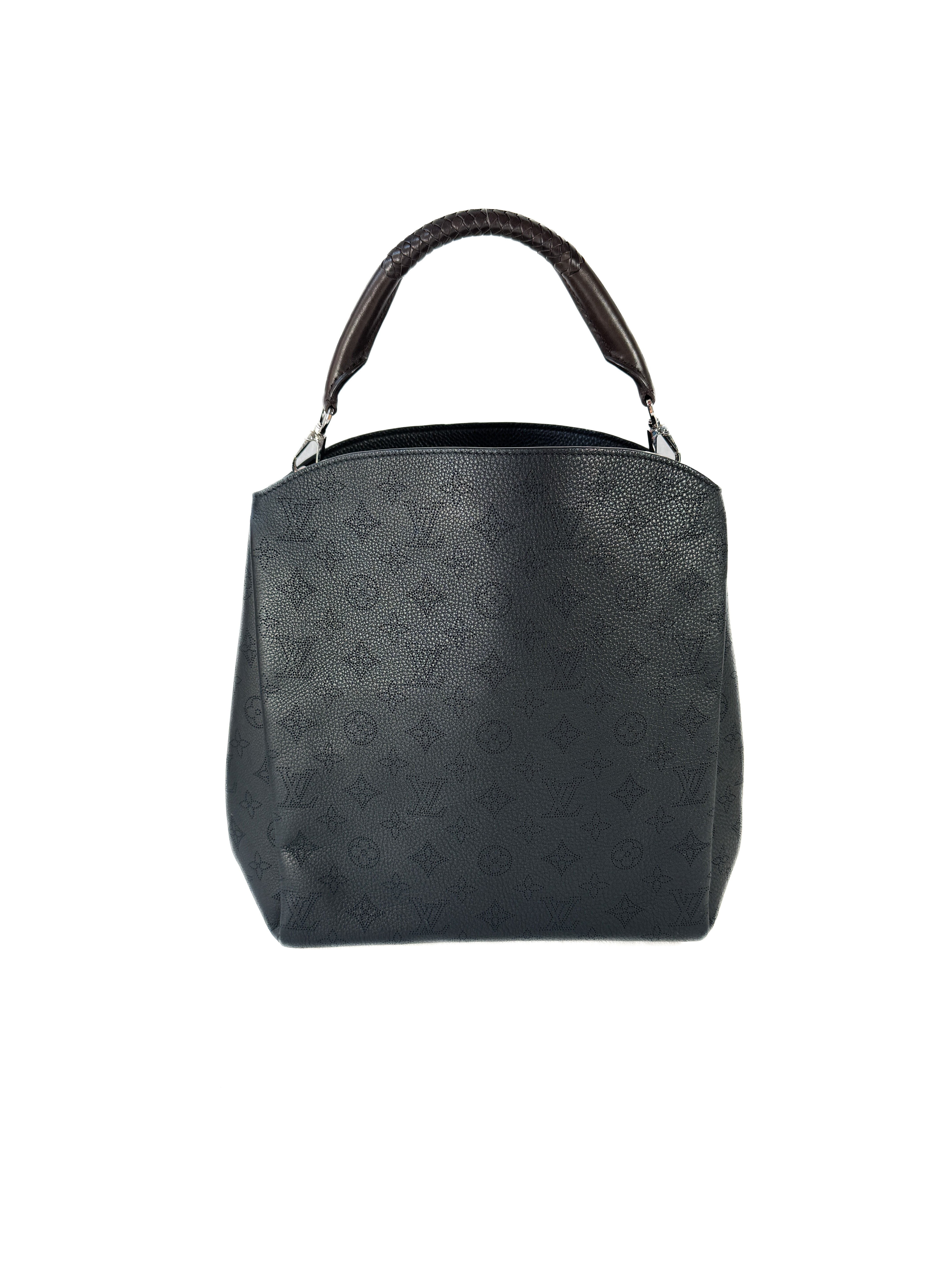 Louis Vuitton black Babylone Handbag Mahina Leather PM AH1155