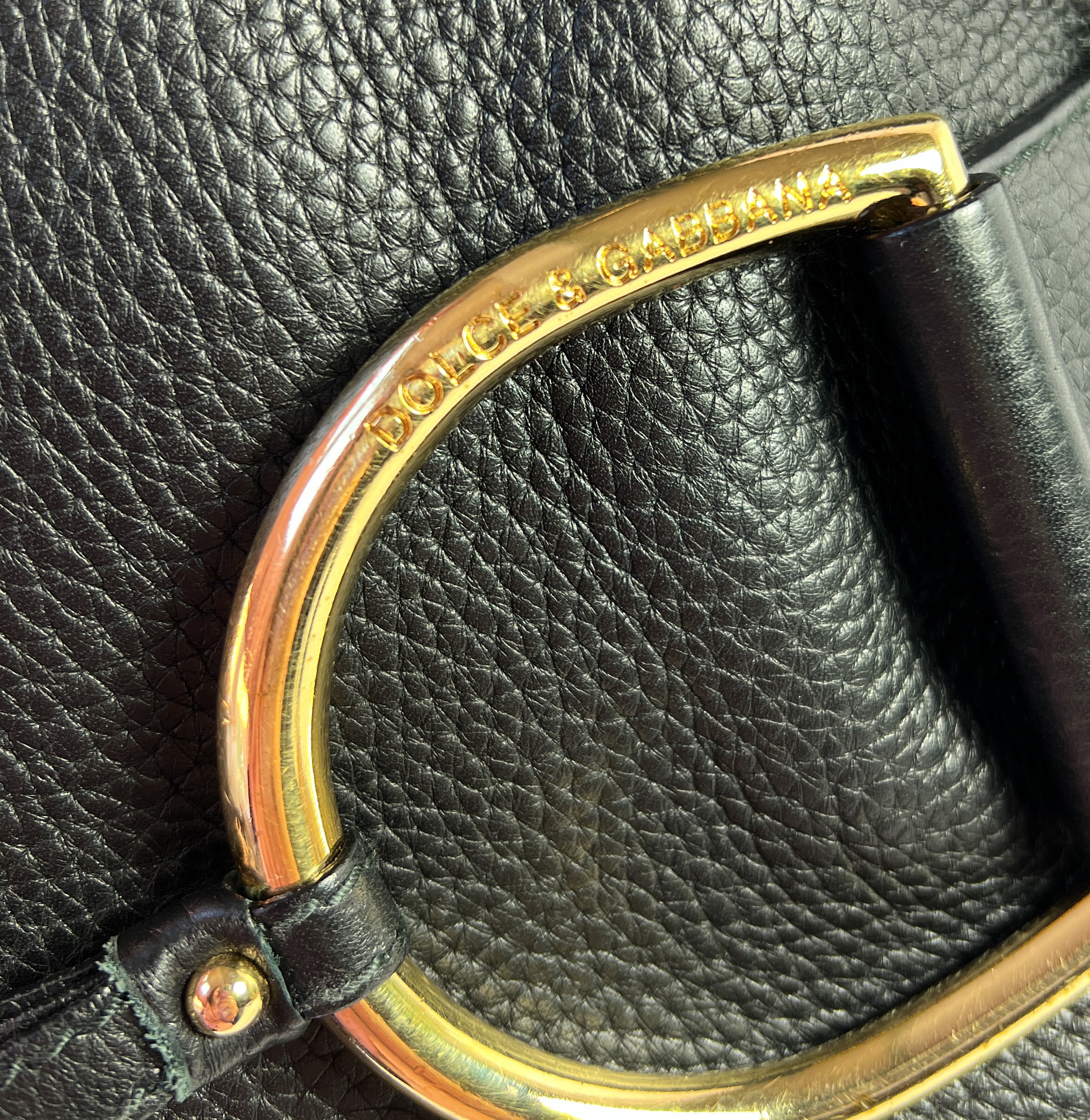 Dolce & Gabbana black leather shoulder hobo bag