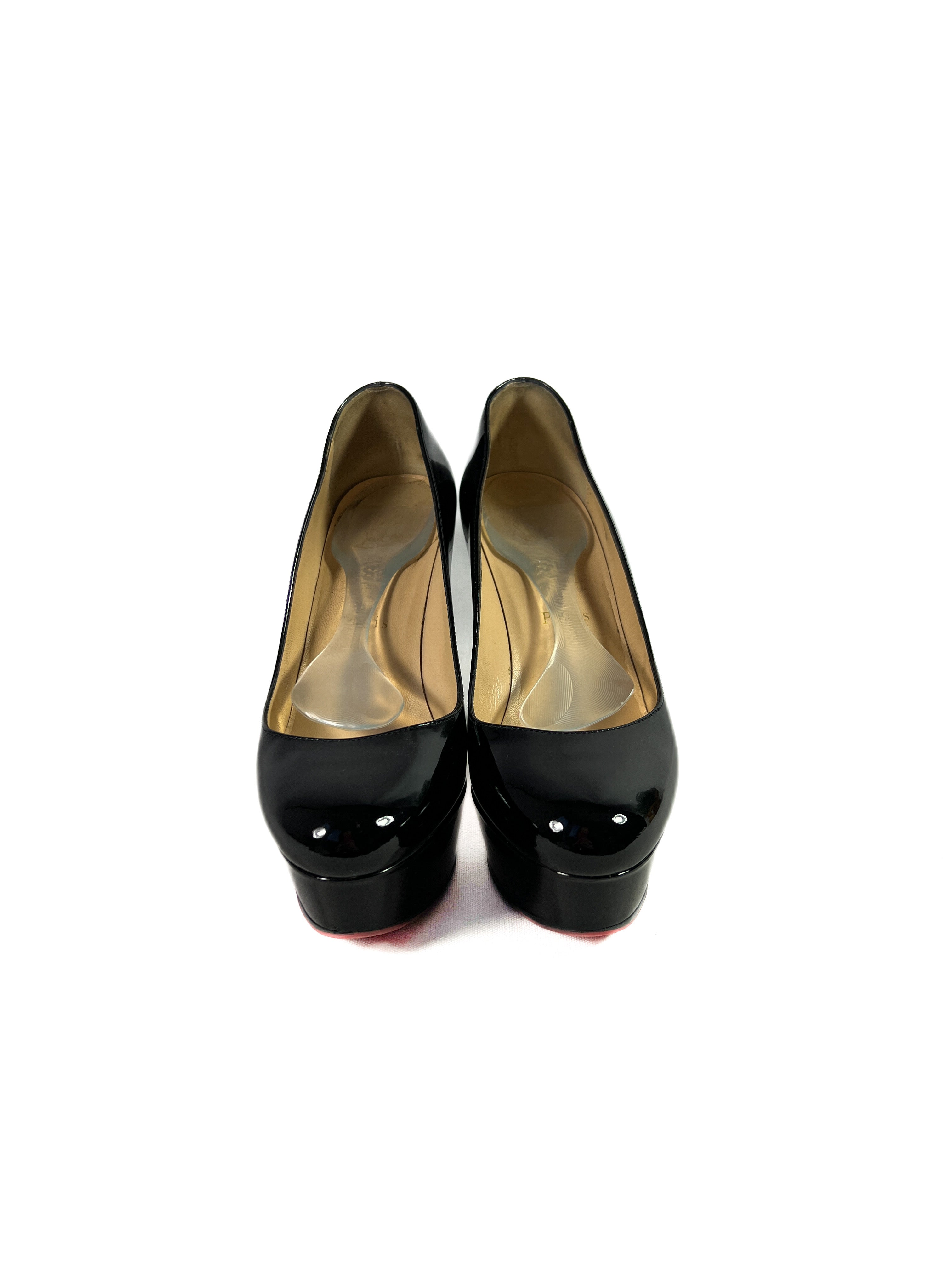 Christian Louboutin black patent Bianca 120 pumps size 36.5
