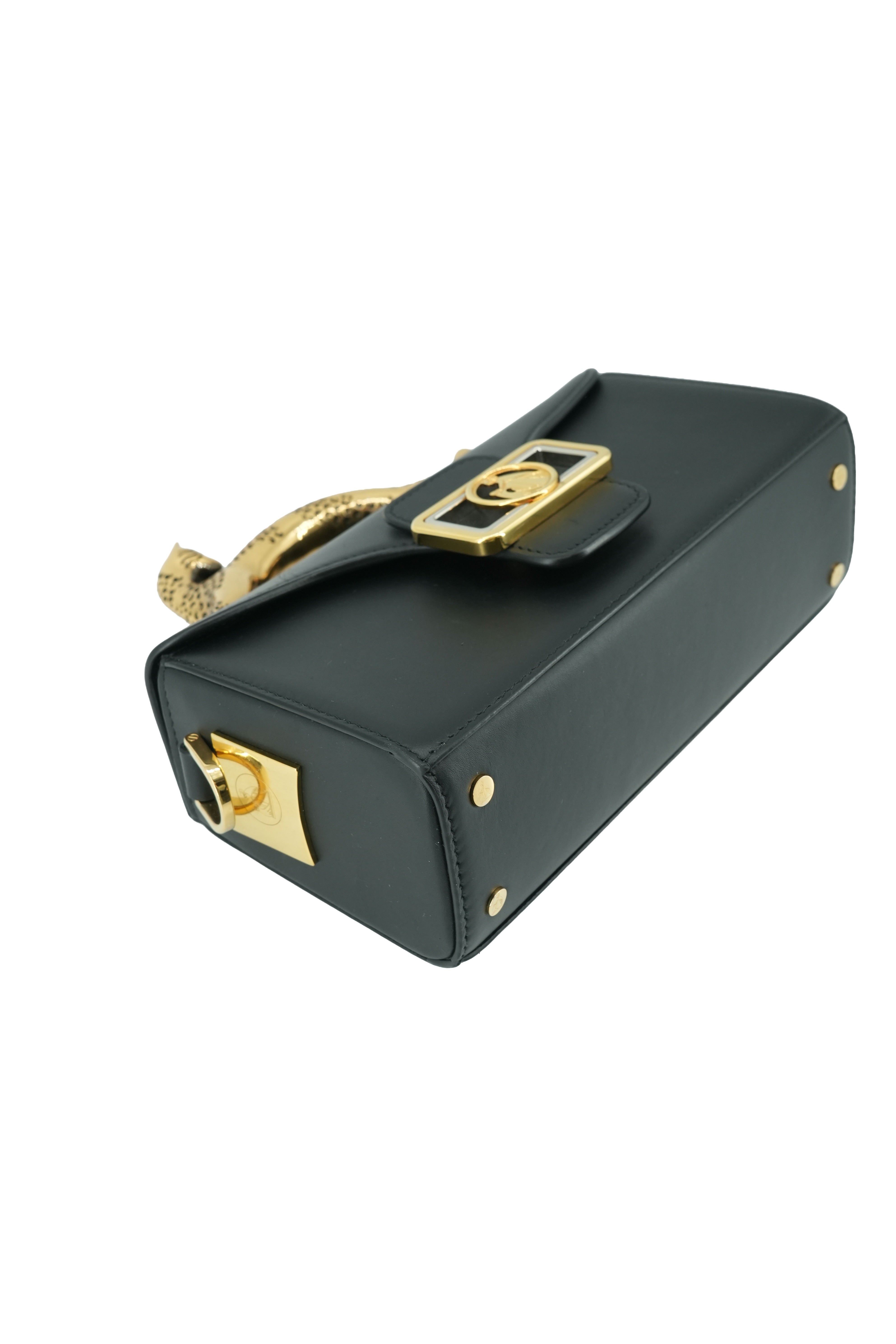 Lanvin black calf leather Pencil Cat Nano bag