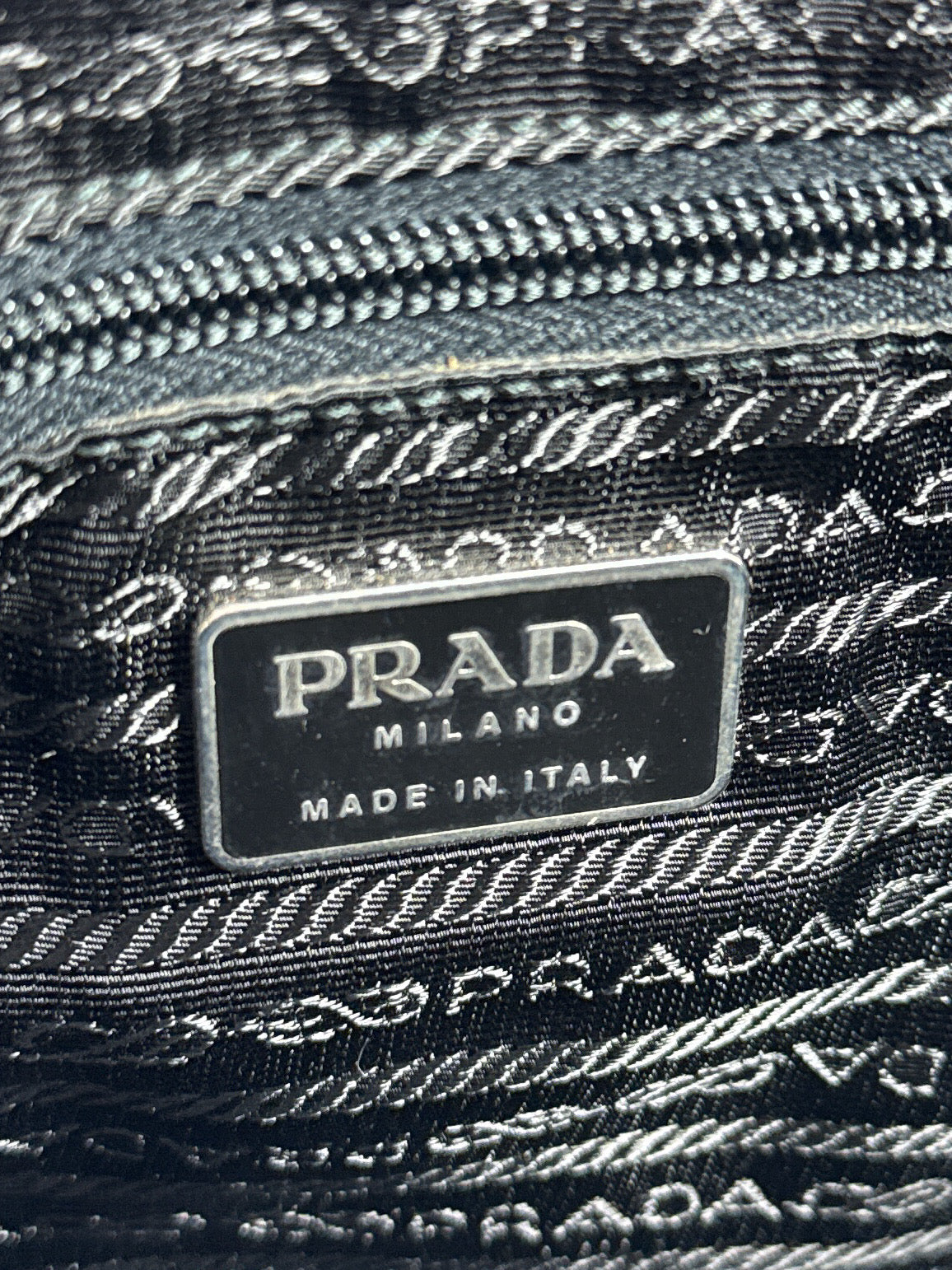Prada tessuto dark green nylon tote