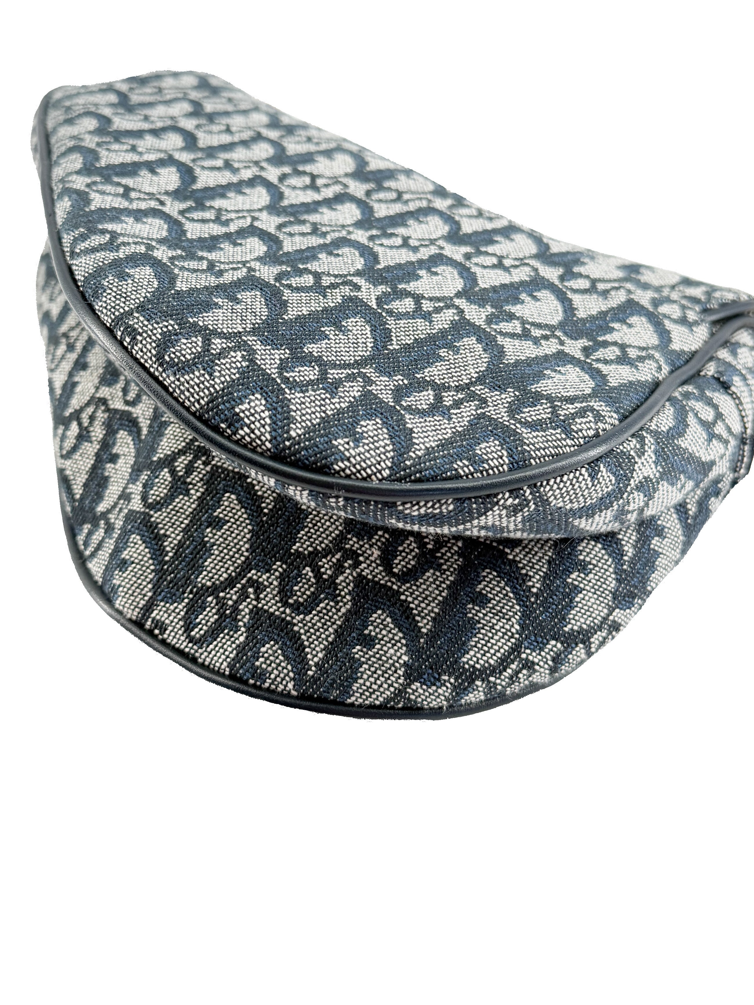 Dior vintage navy oblique saddle bag RU 0012