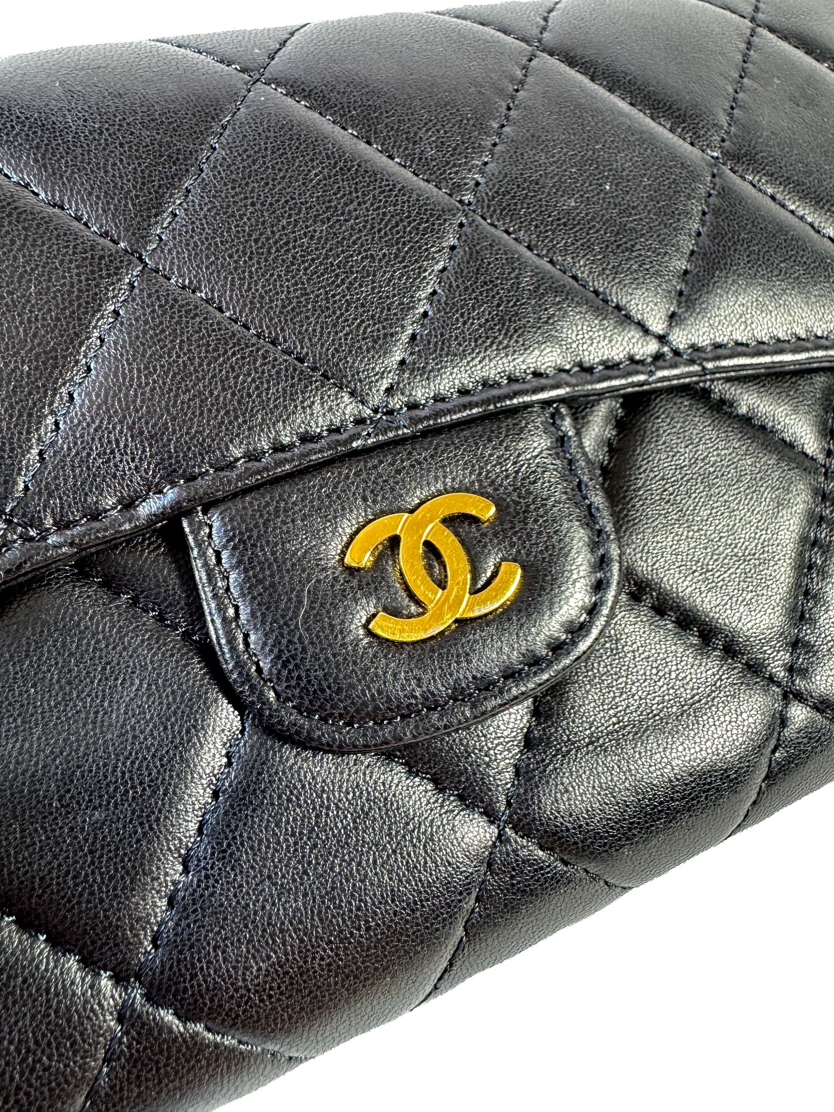 Chanel black lambskin flap full wallet 20072165