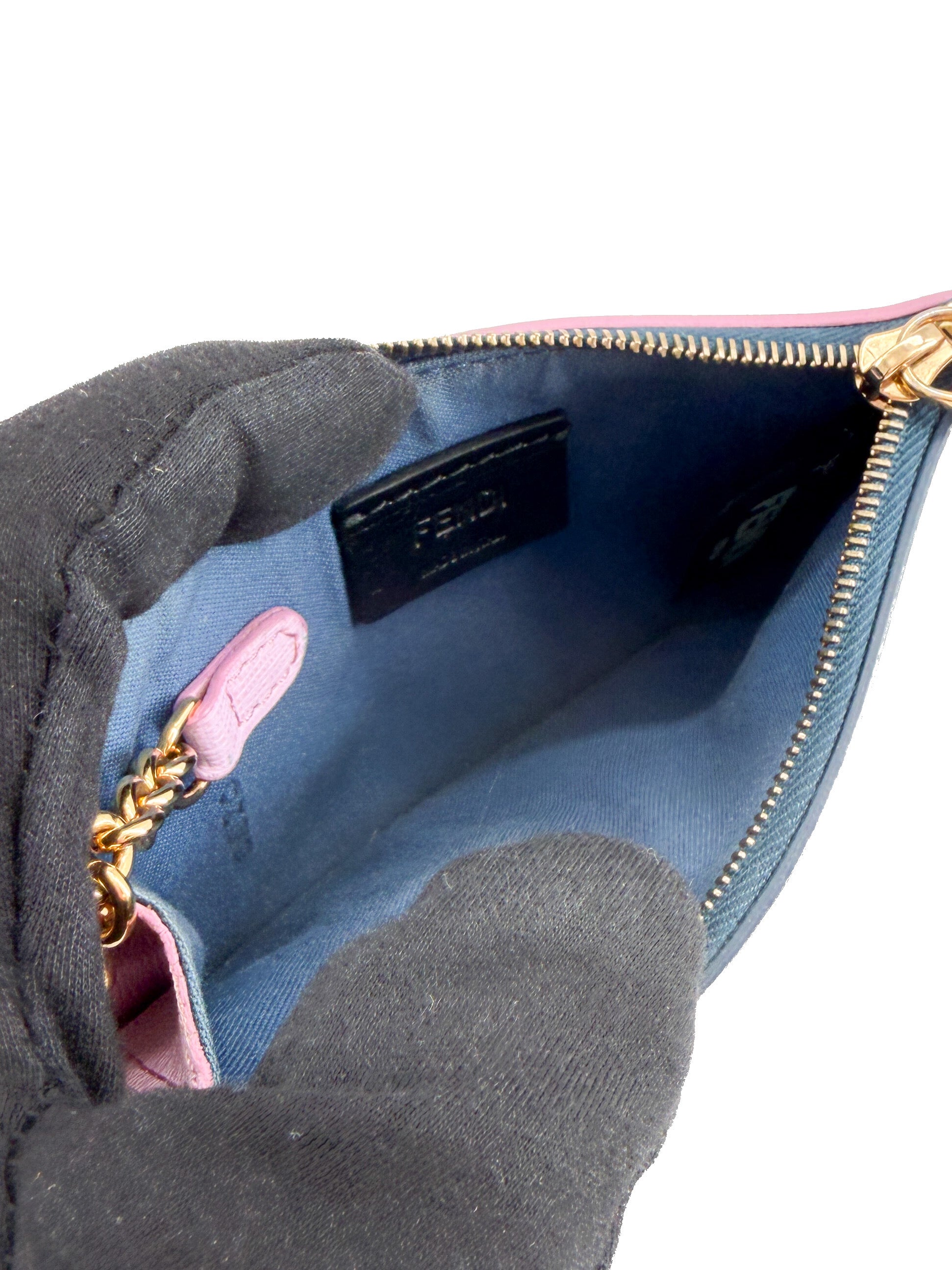 Fendi  navy Monsters key pouch 159 3355