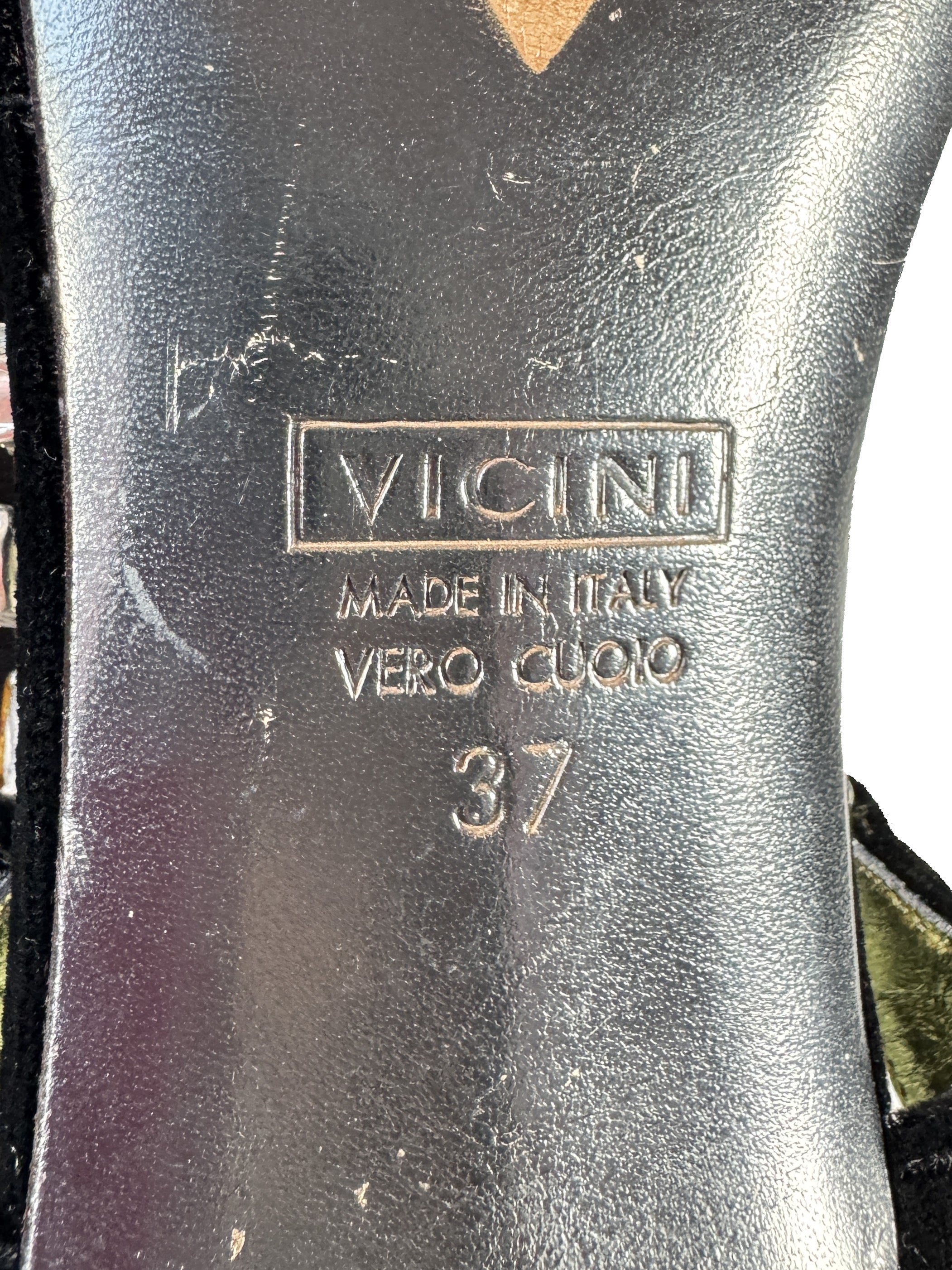 Giuseppe Zanotti black velvet jeweled heeled slides size 37 BOX