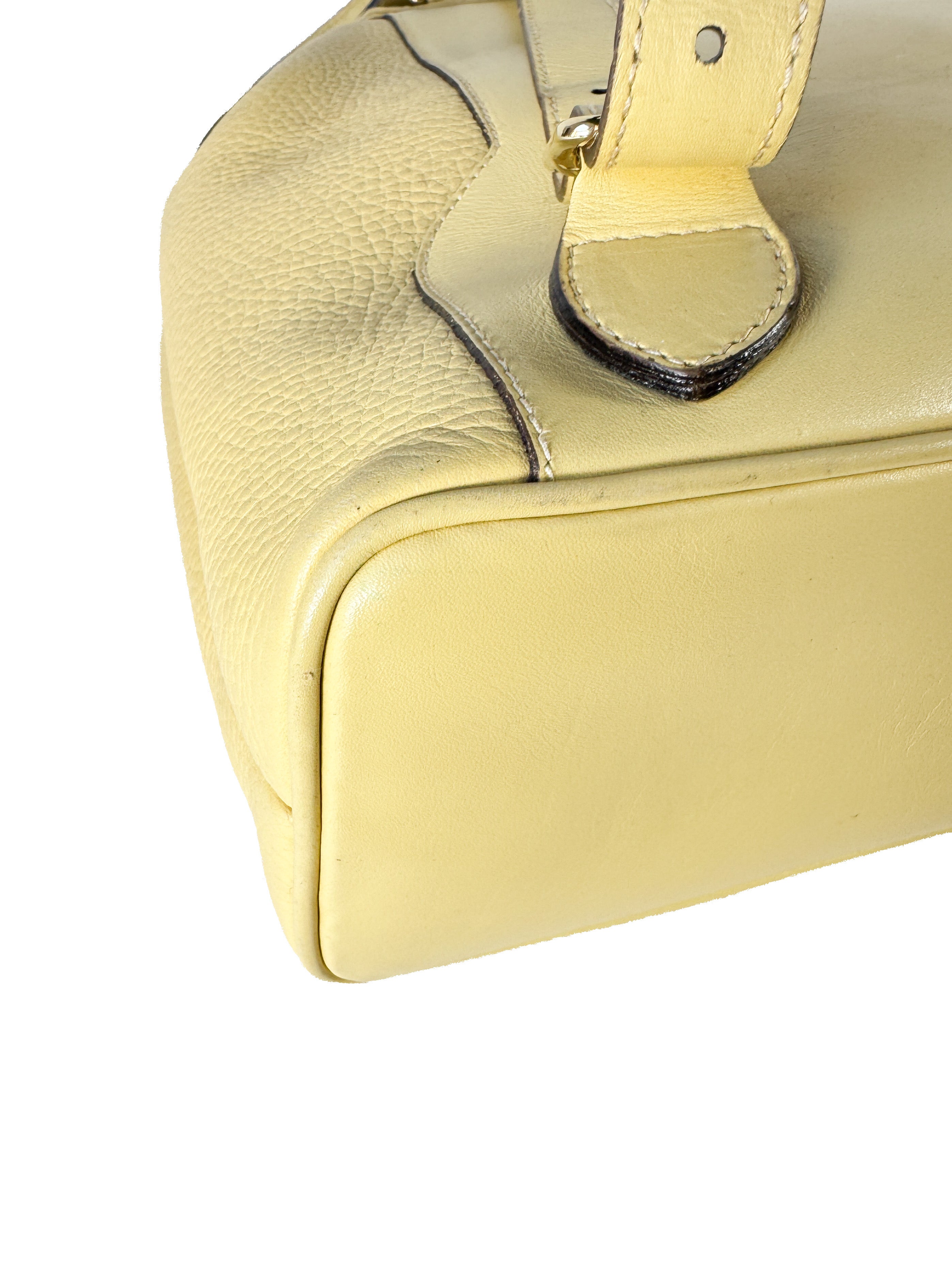 Gucci yellow leather vintage Bamboo backpack 003-58-0016