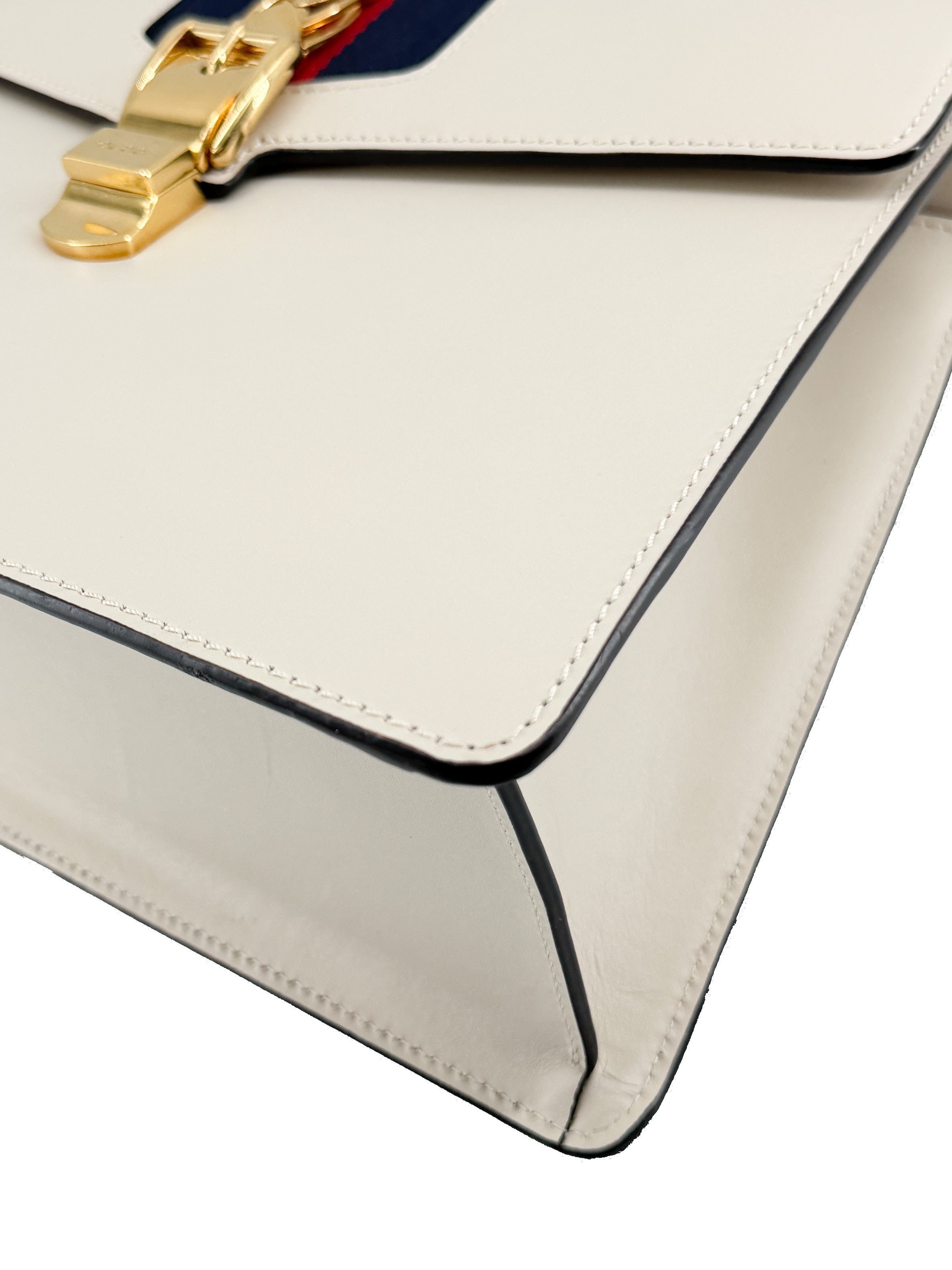 Gucci white large leather Sylvie 431665 493075