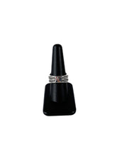 David Yurman sterling silver, diamonds Thoroughbred cushion link ring with diamonds retail $1800