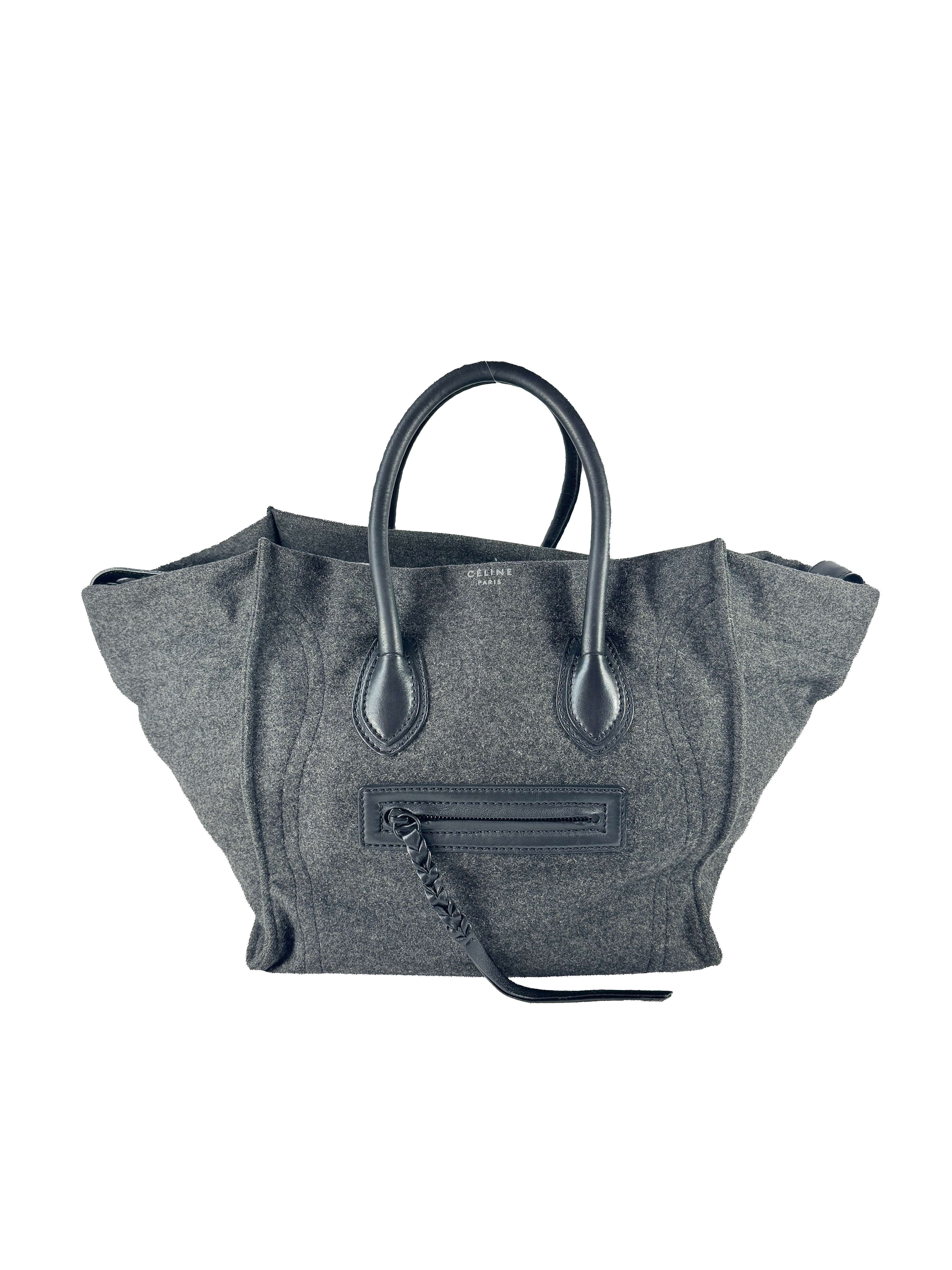 Celine gray wool Phantom tote FPA0162