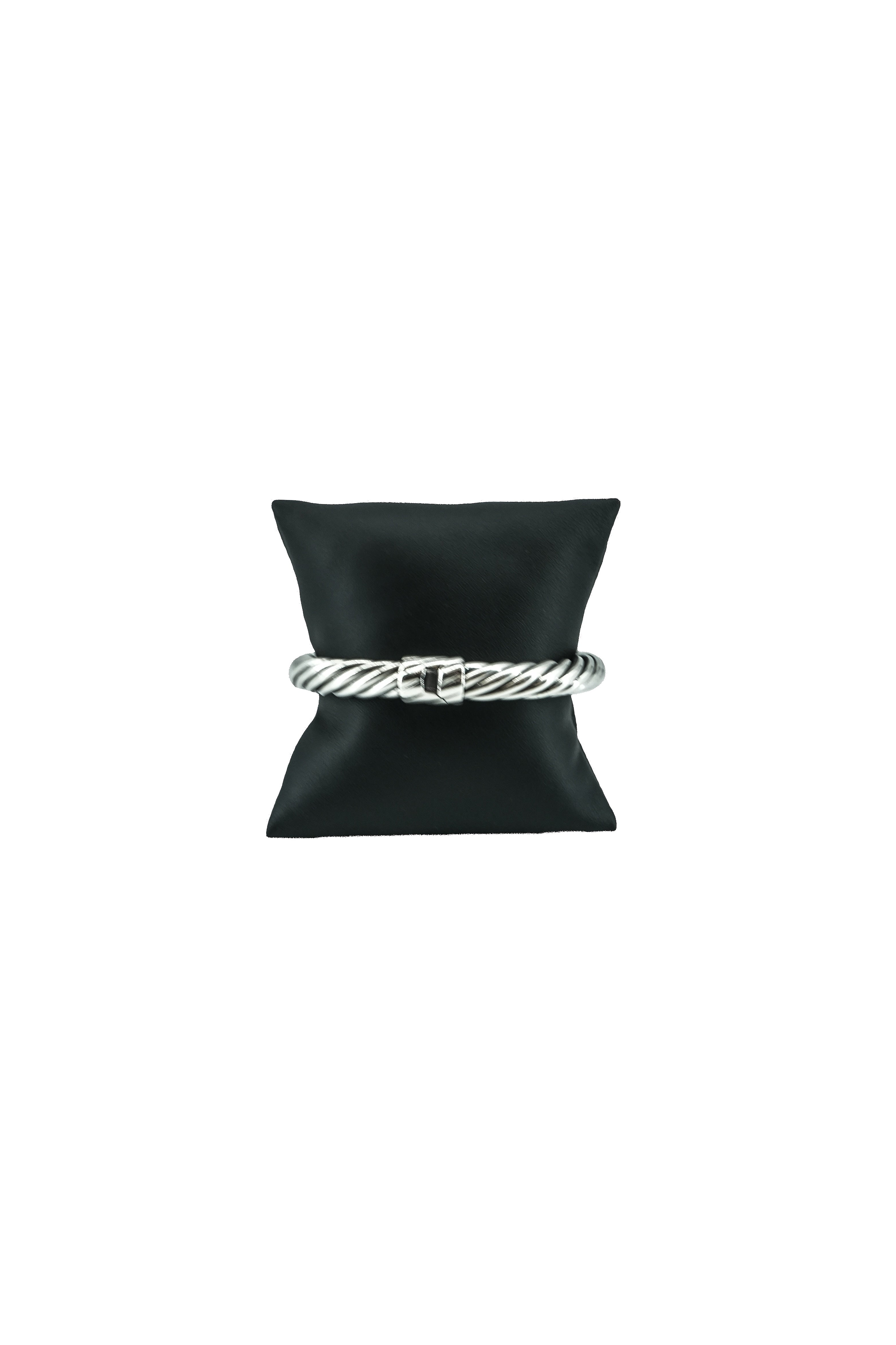 David Yurman sterling silver, diamonds, black onyx 9MM crossover cable hinged bracelet