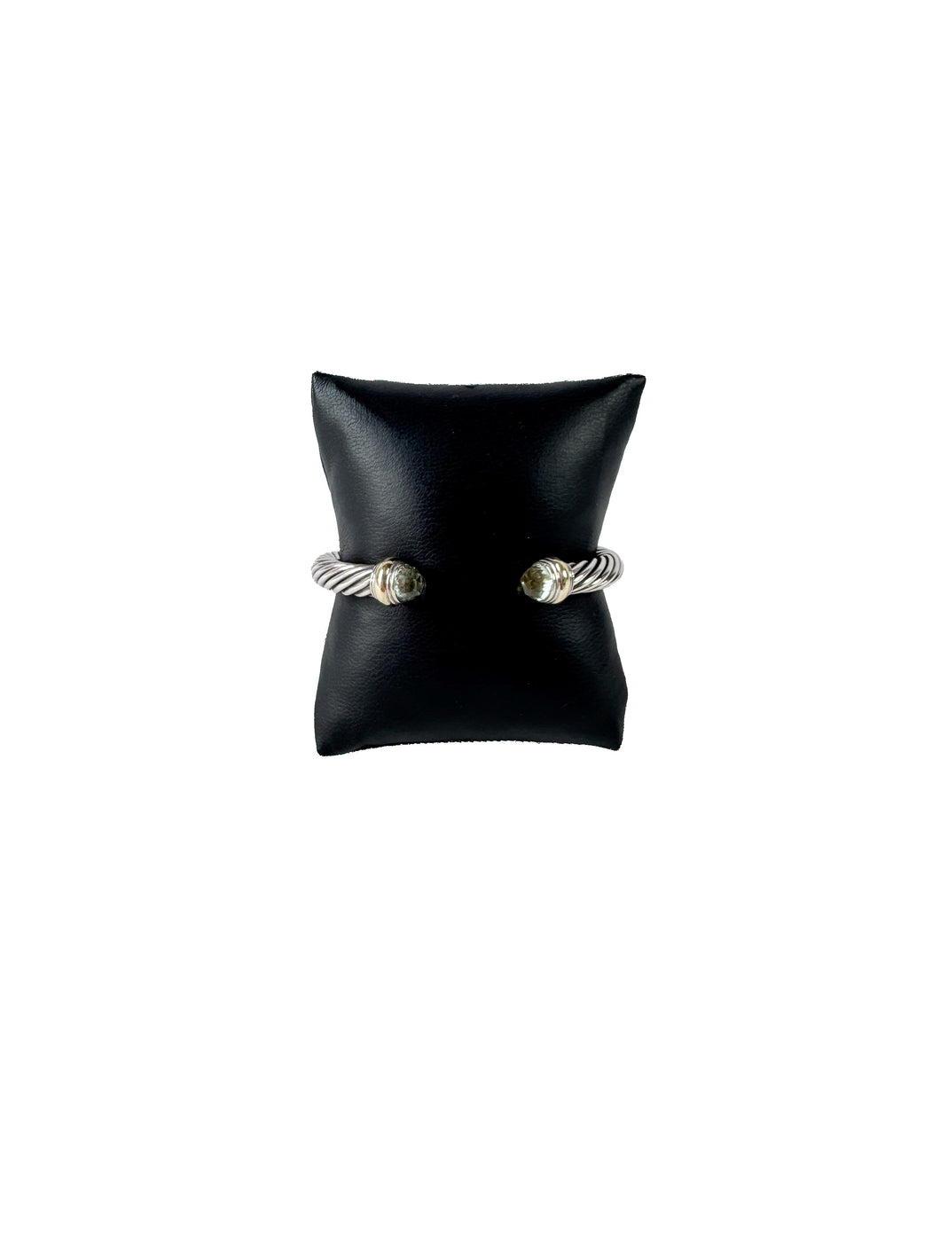 David Yurman sterling silver, 14k gold, Prasiolite 7MM cable classic