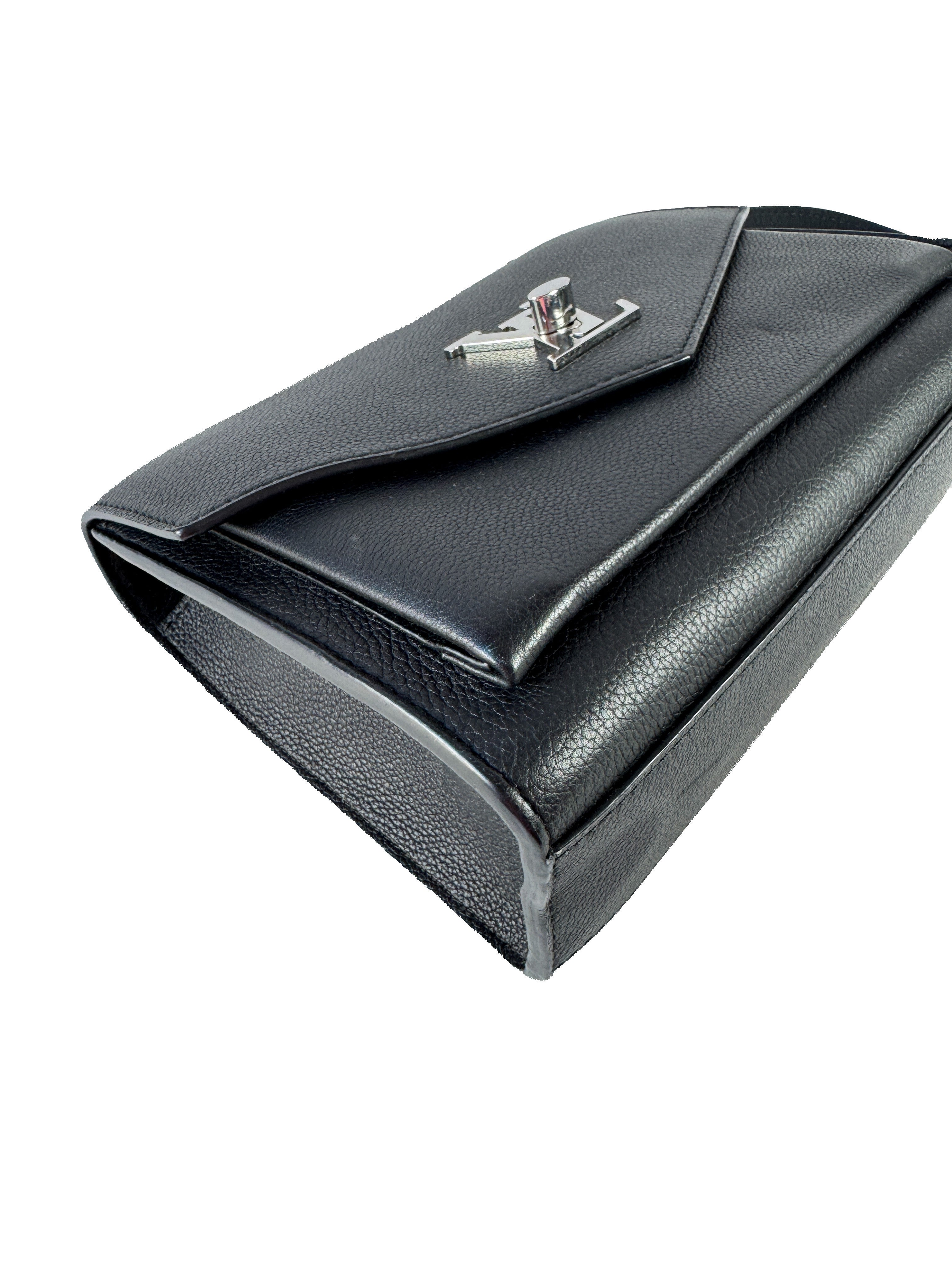 Louis Vuitton black leather mylockme chain BB calfskin bag  BE0221