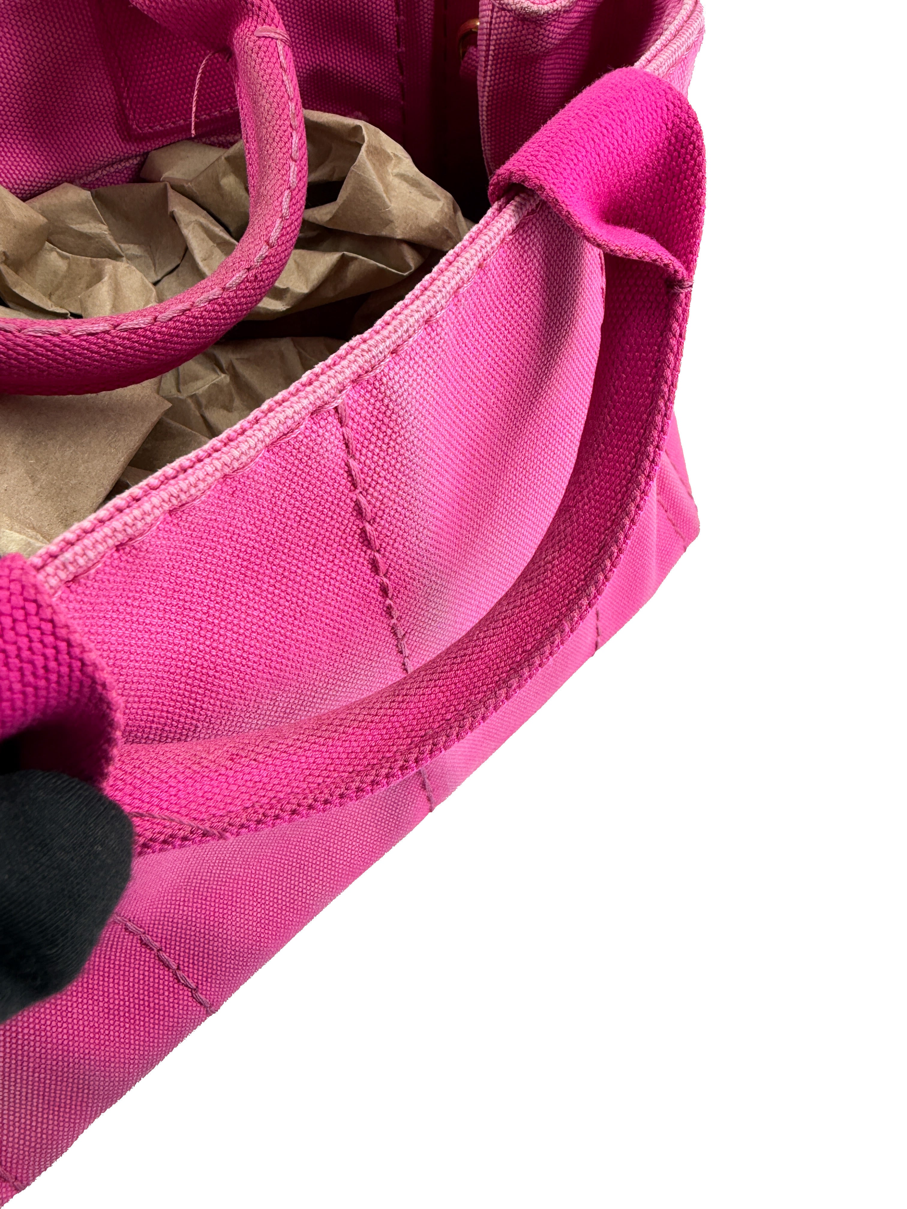 Prada pink canvas Canapa tote 158 B