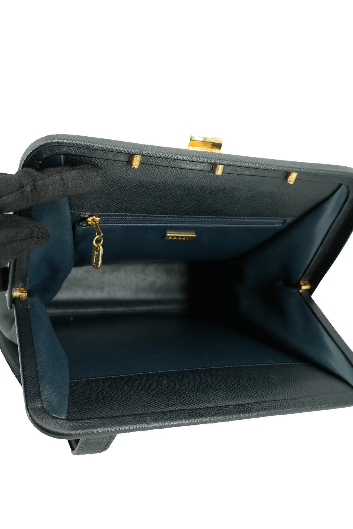 Bally navy vintage leather shoulder bag 3227/97