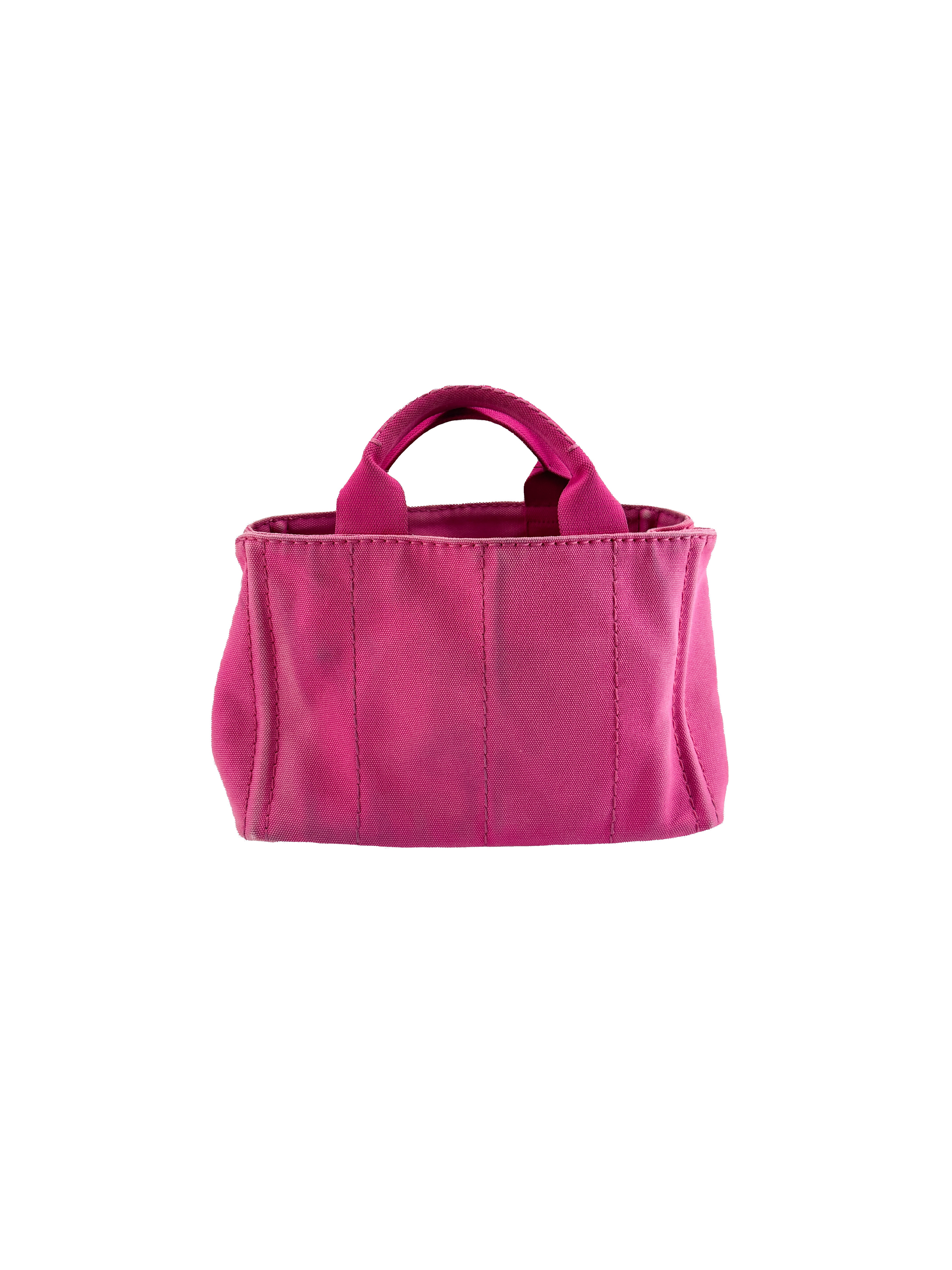 Prada pink canvas Canapa tote 158 B