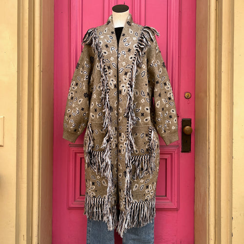 Anthropologie olive black opened cardigan one size