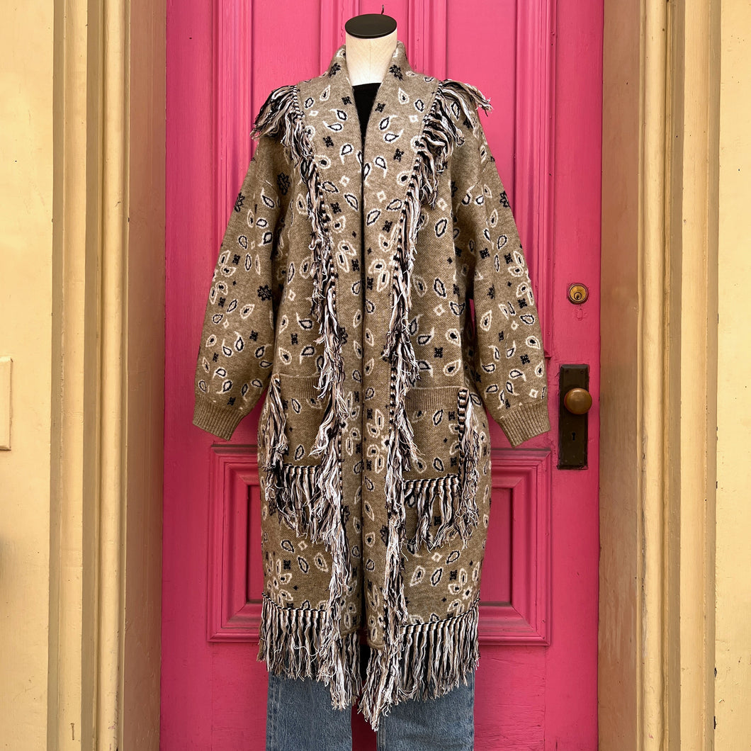 Anthropologie olive black opened cardigan one size