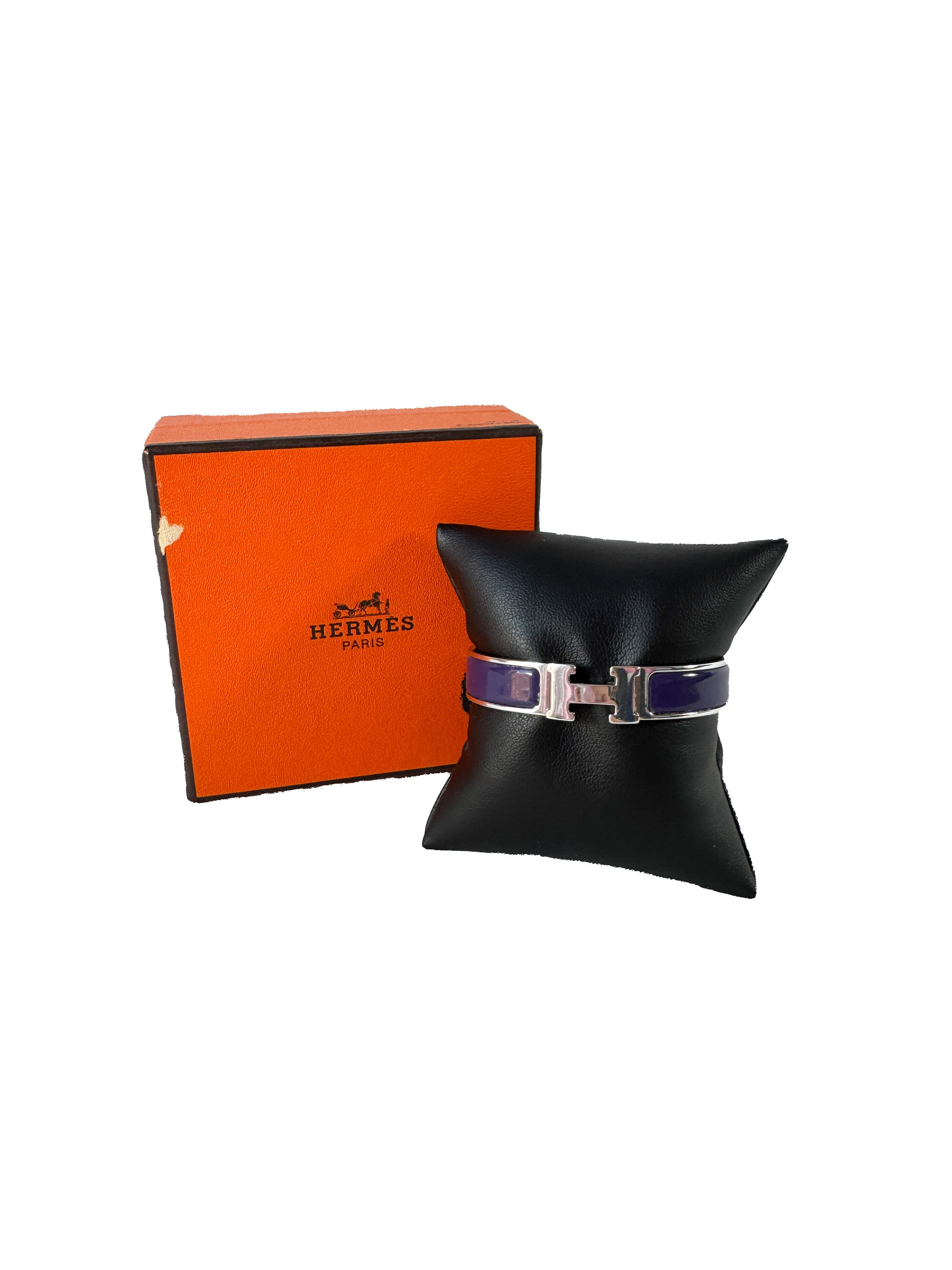 Hermès purple/silver Clic H bracelet