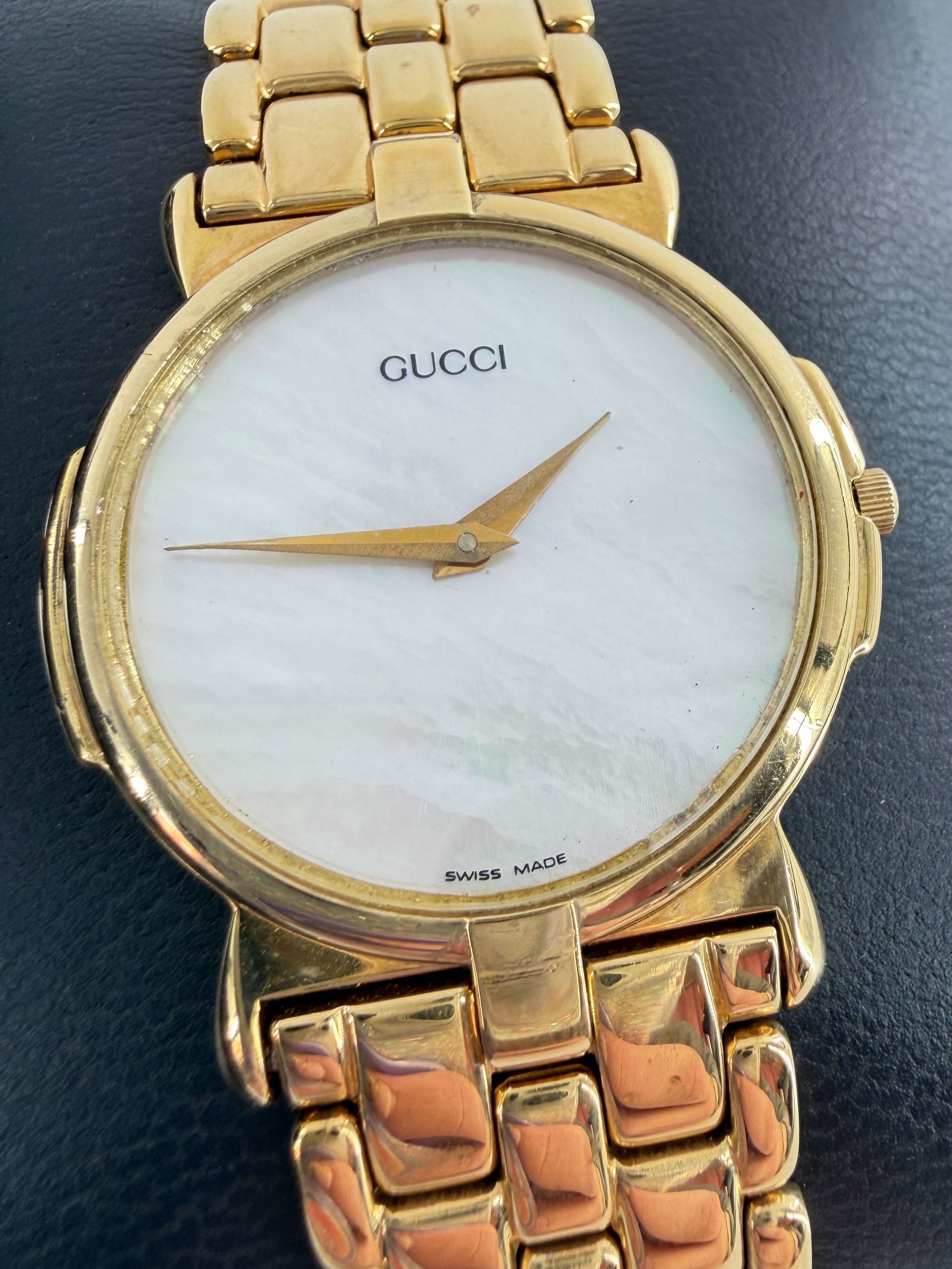 Gucci gold tone MOP watch 3300L