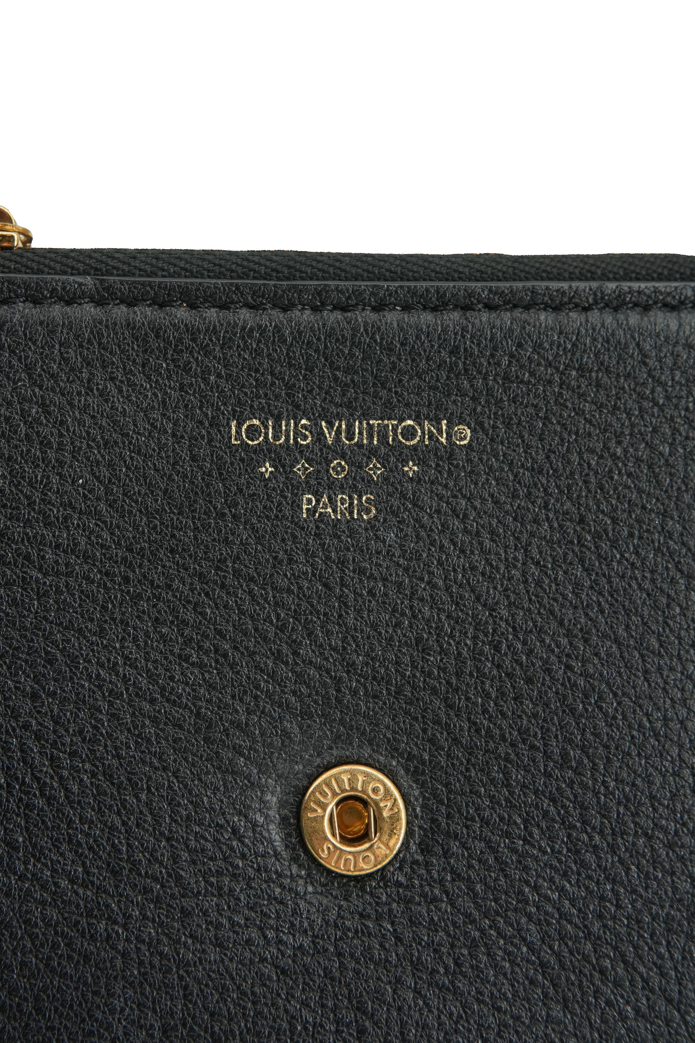 Louis Vuitton black leather Pont 9 compact wallet NFC