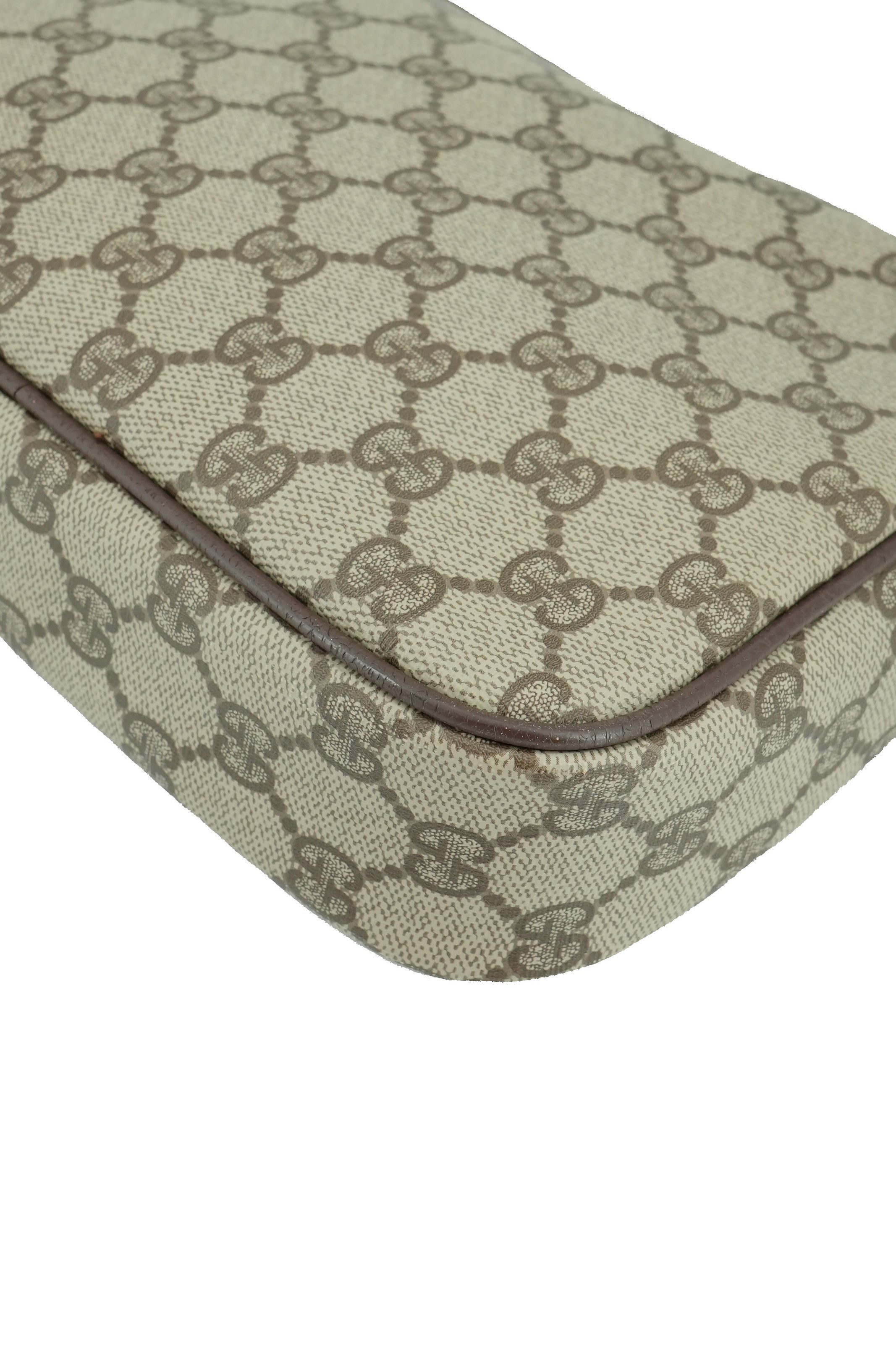 Gucci brown vintage zip pouch wristlet 011-58-0128