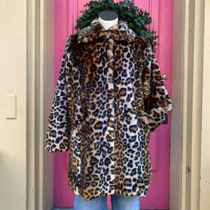 Tyler Boe faux fur leopard print jacket size S