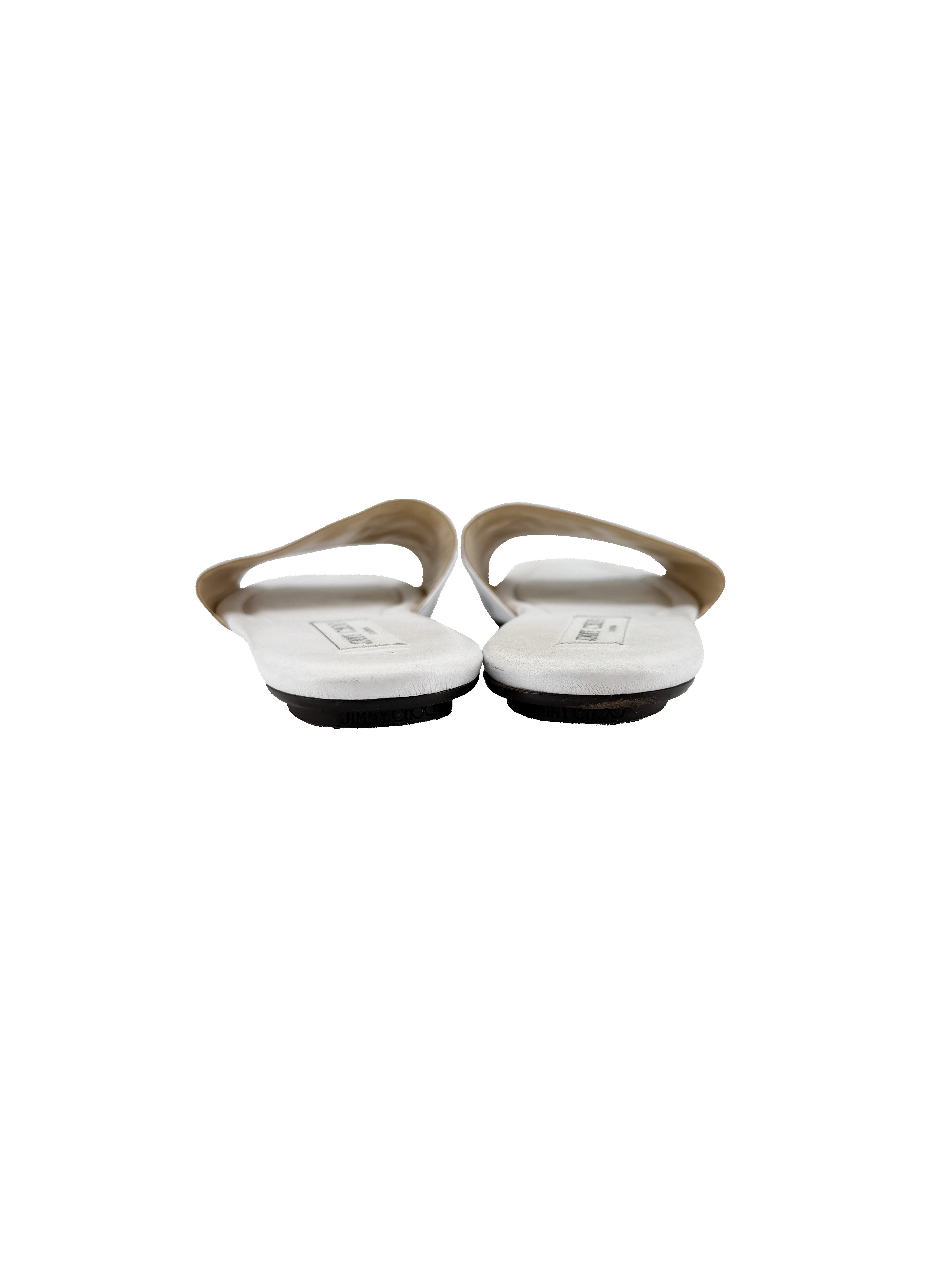 Jimmy Choo white leather slides size 40