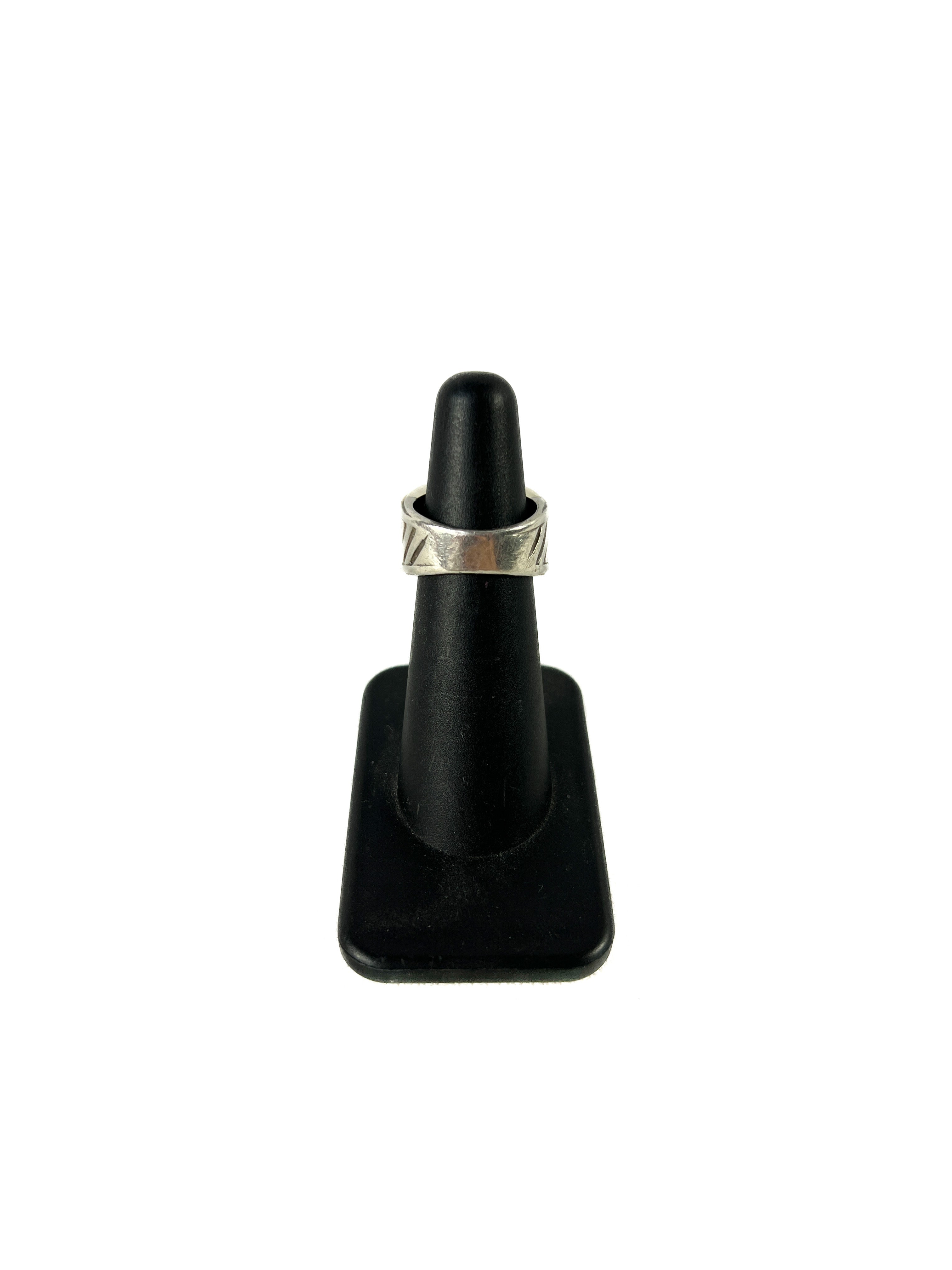 David Yurman sterling silver & gold cigar band ring