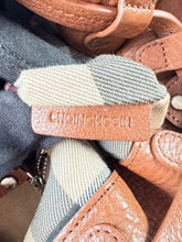 Burberry cream/brown logo canvas bucket bag