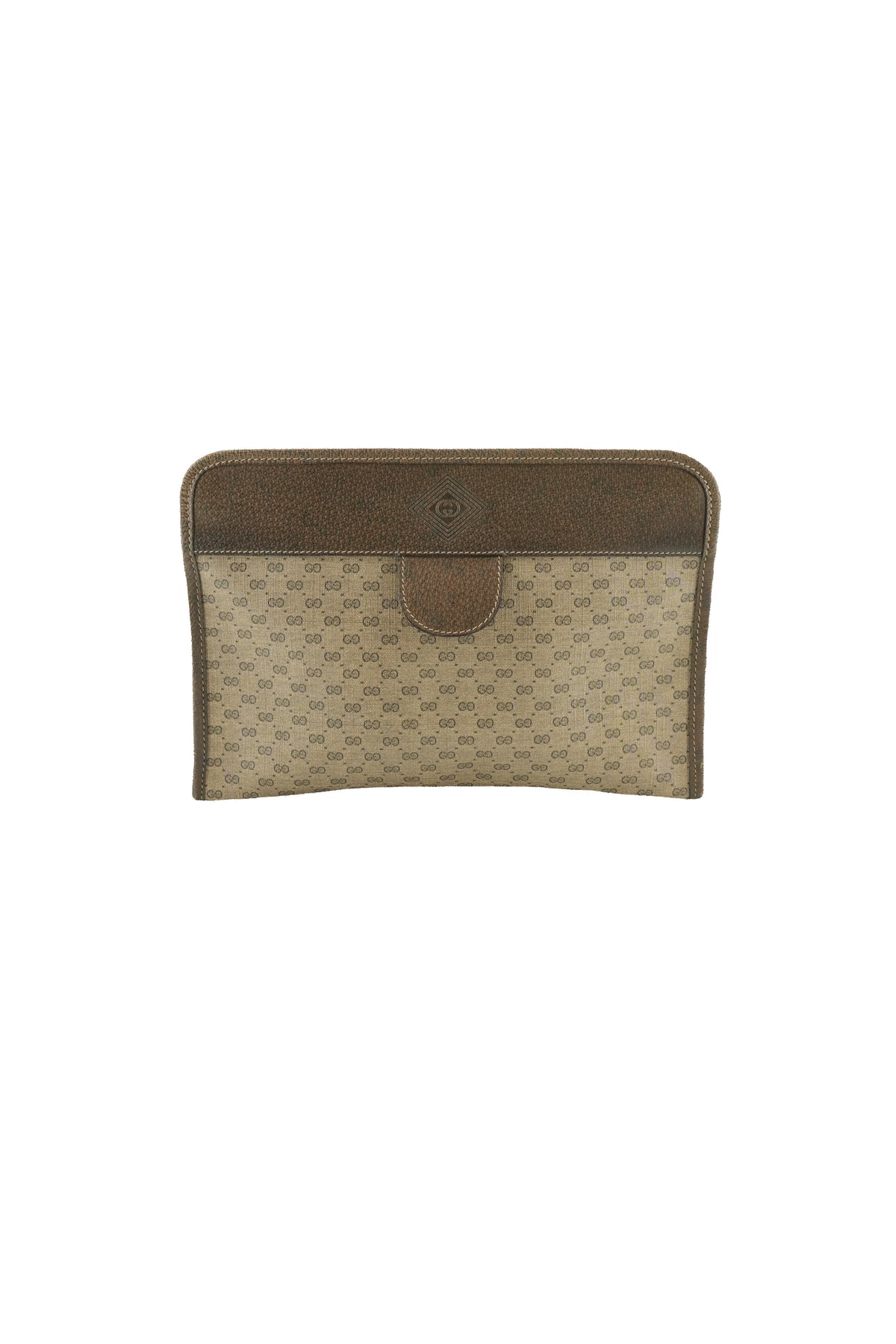 Gucci brown micro GG convertible clutch 67-039-5465