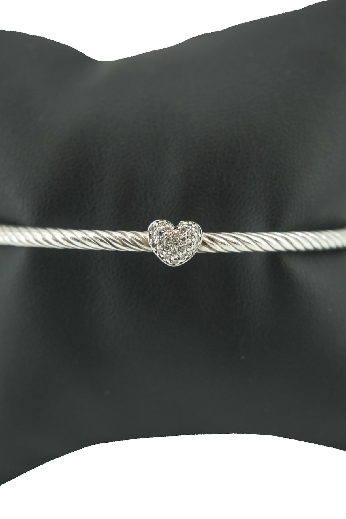 David Yurman sterling silver diamond heart confetti bangle