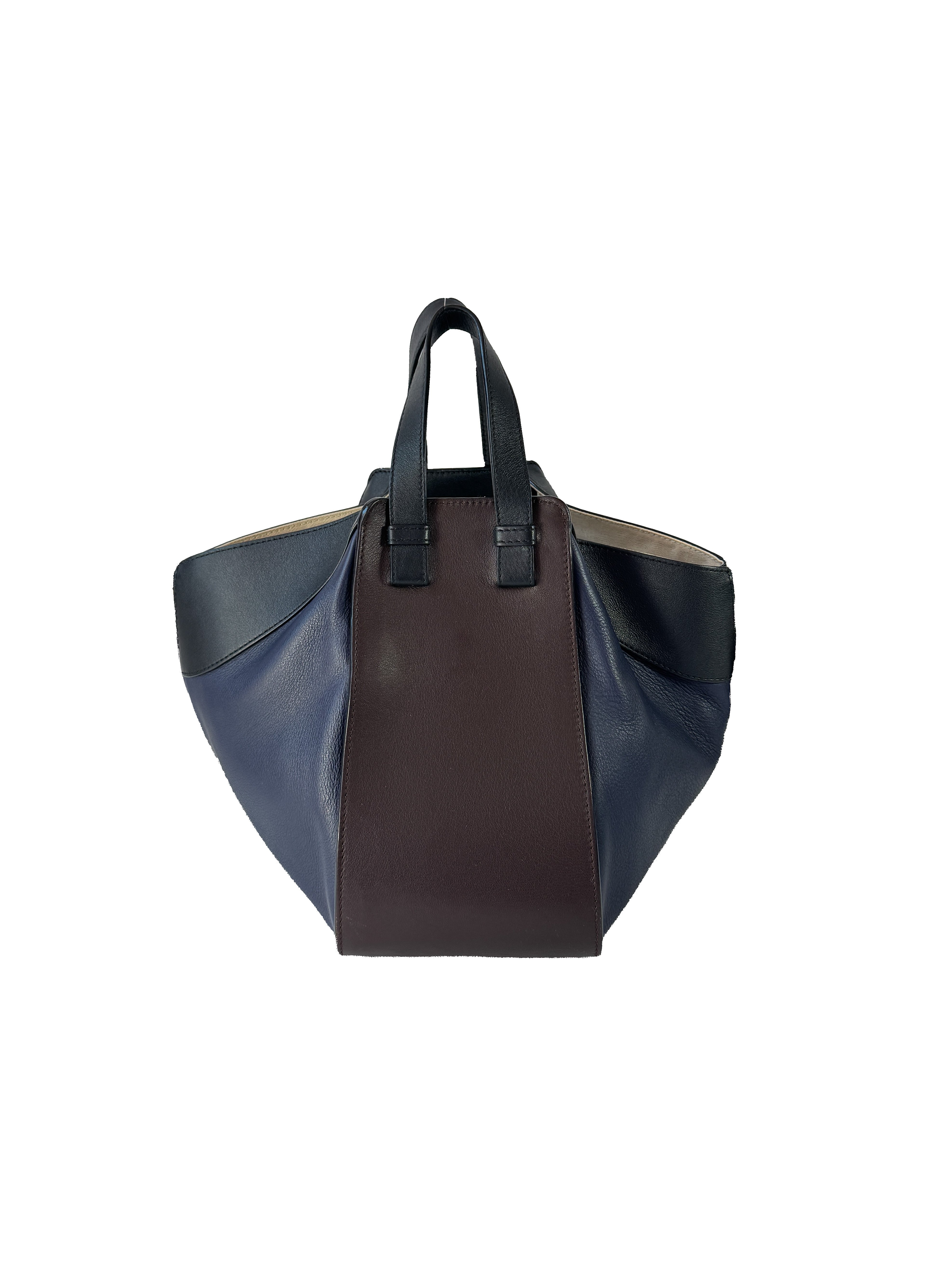 Loewe tri color navy, black, brown leather small Hammock bag  262023