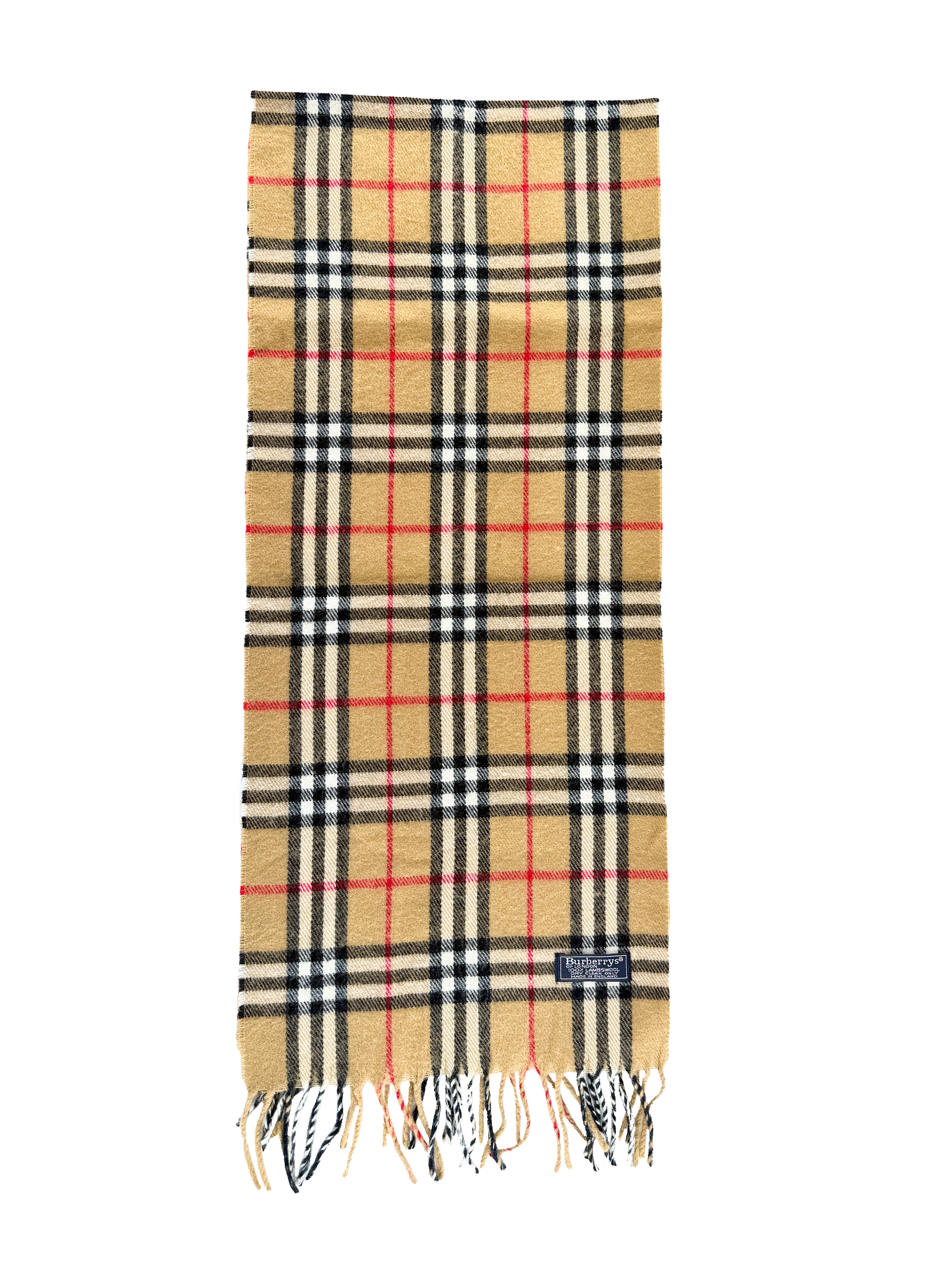 Burberry brown plaid vintage lambswool scarf